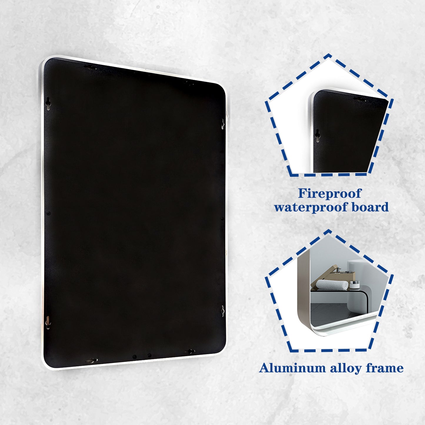 Somerset Modern Brushed Silver Bathroom Mirror