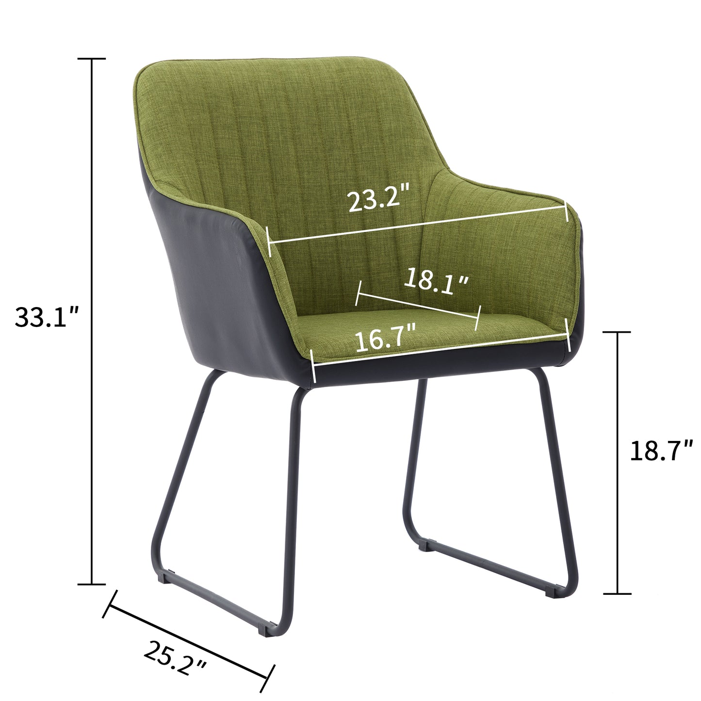 Fitch Modern Green Spliced Dining Chair