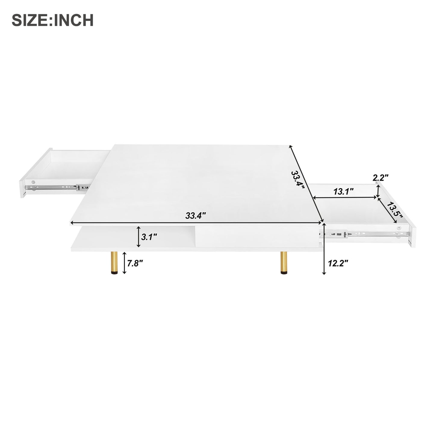 Warmsprings Modern High Gloss Coffee Table
