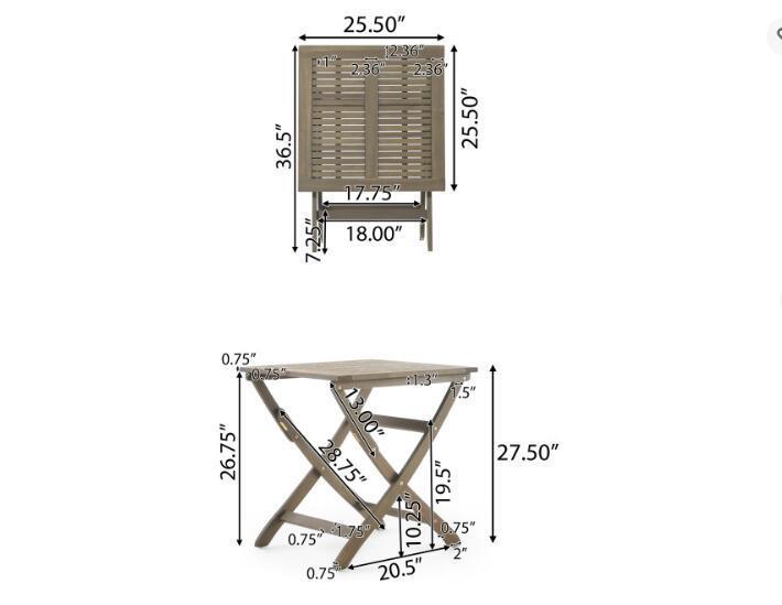 Mission Modern Foldable Bistro Table