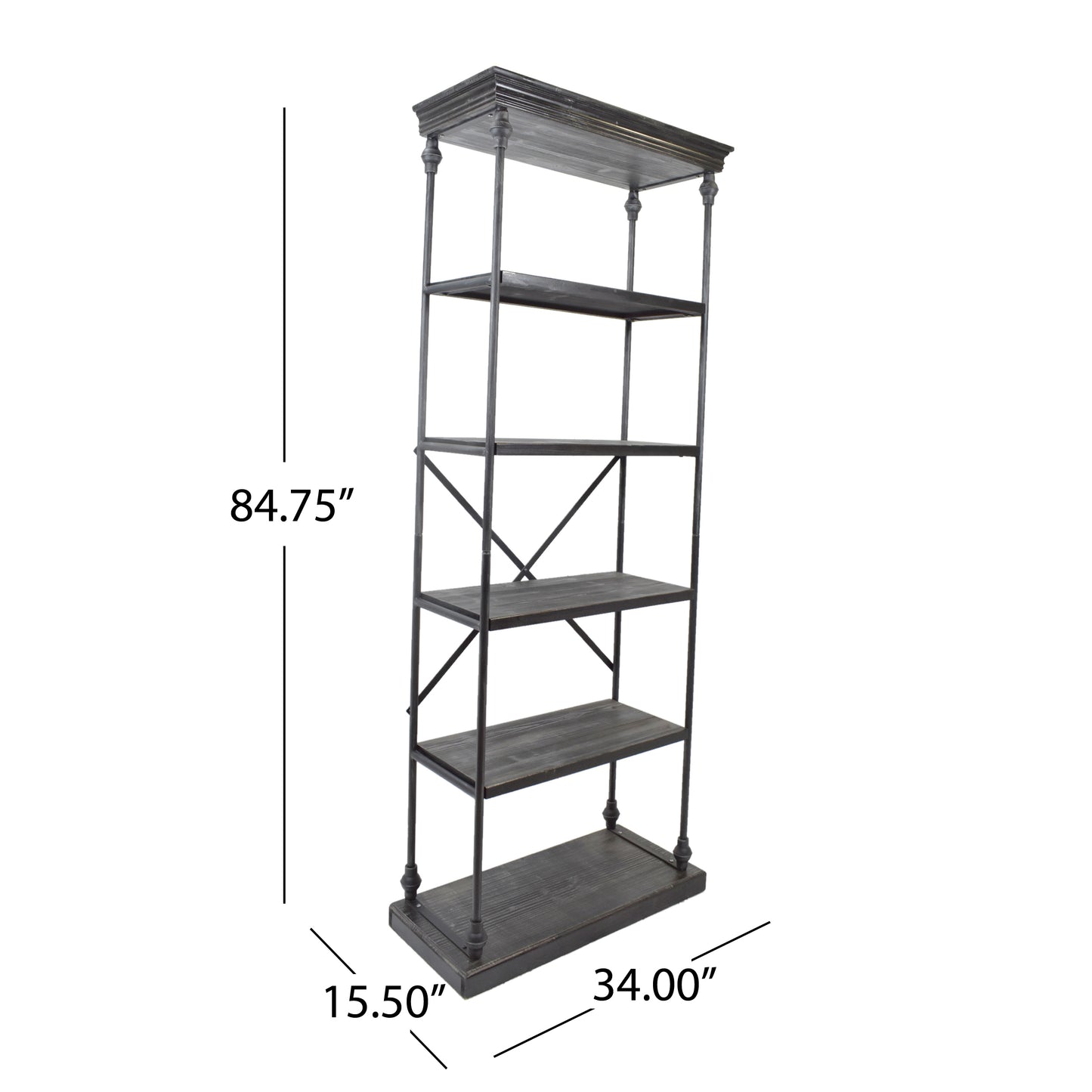 Ghivi Modern Metal Pipe shelf fir wood