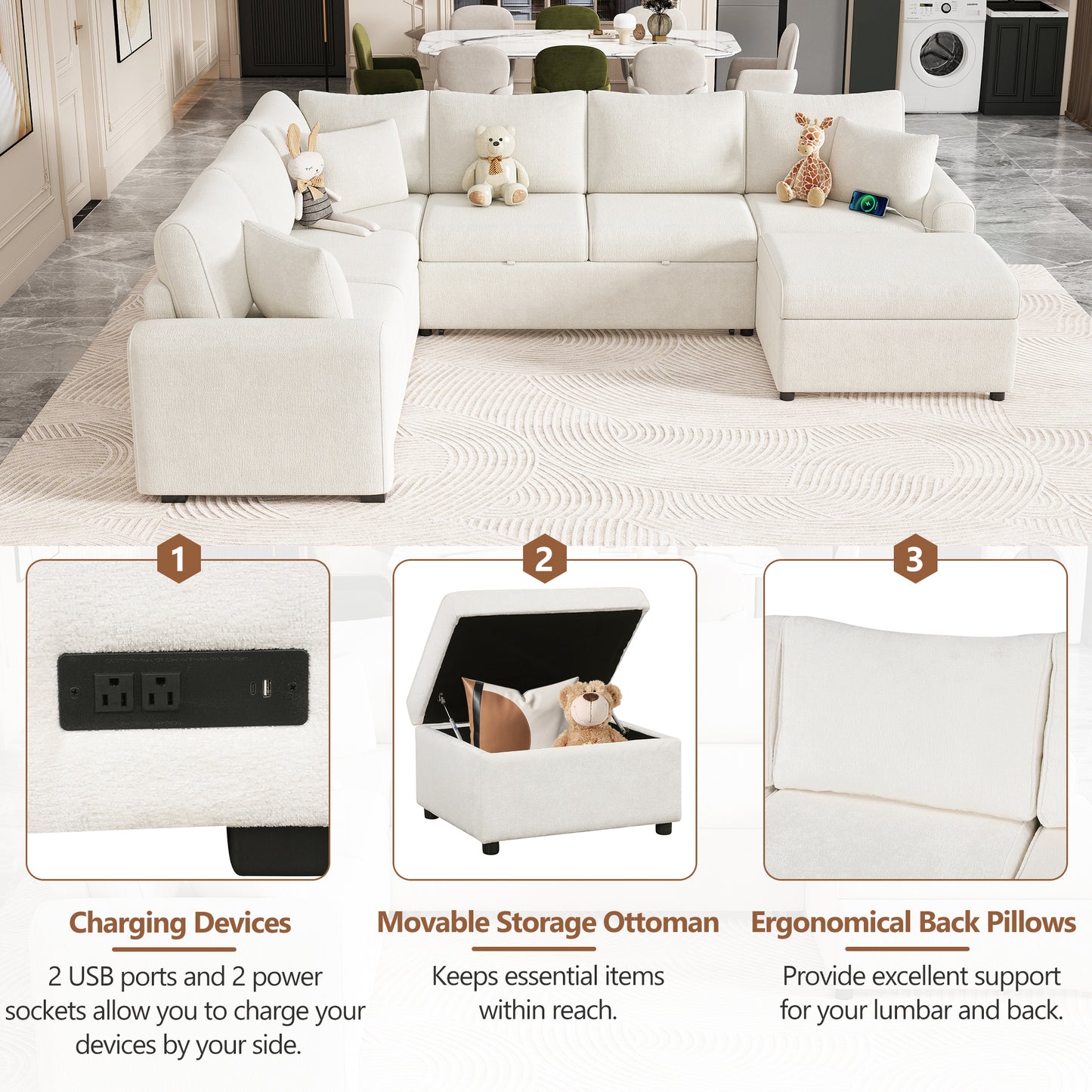 Westport Modern Sectional Sofa Sleeper