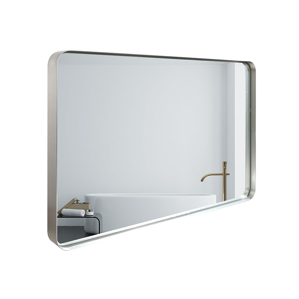 Somerset Modern Brushed Silver Bathroom Mirror