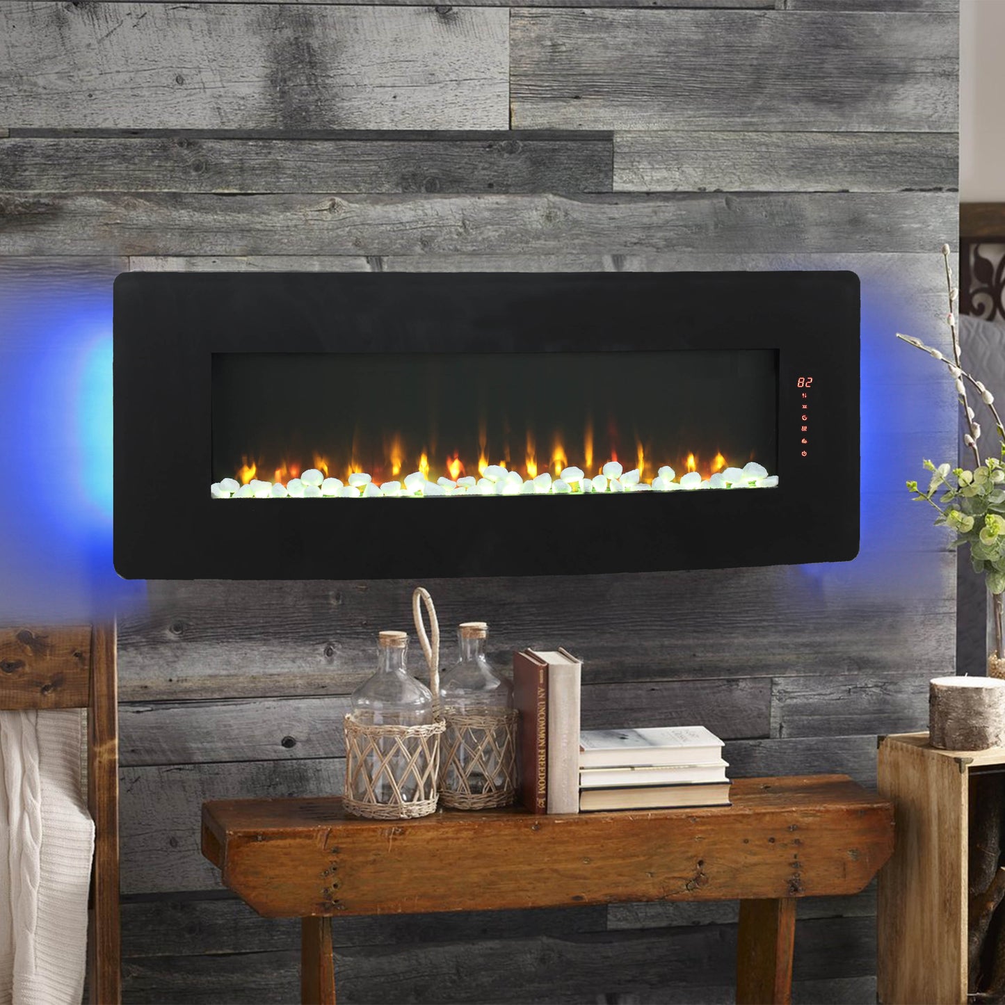 Irvington Modern Curved Wall Electric Fireplace