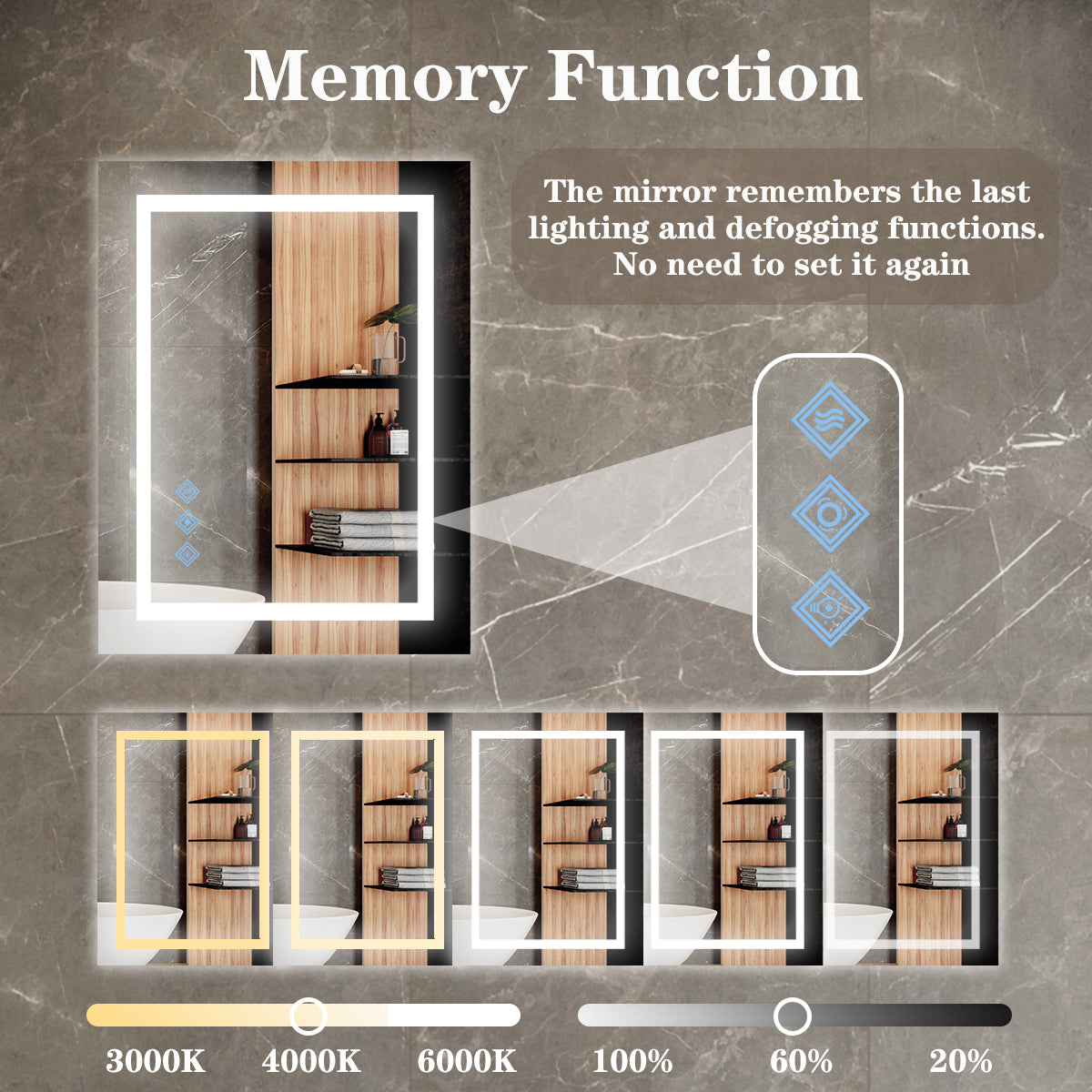Centerville Modern Brushed LED Mirror