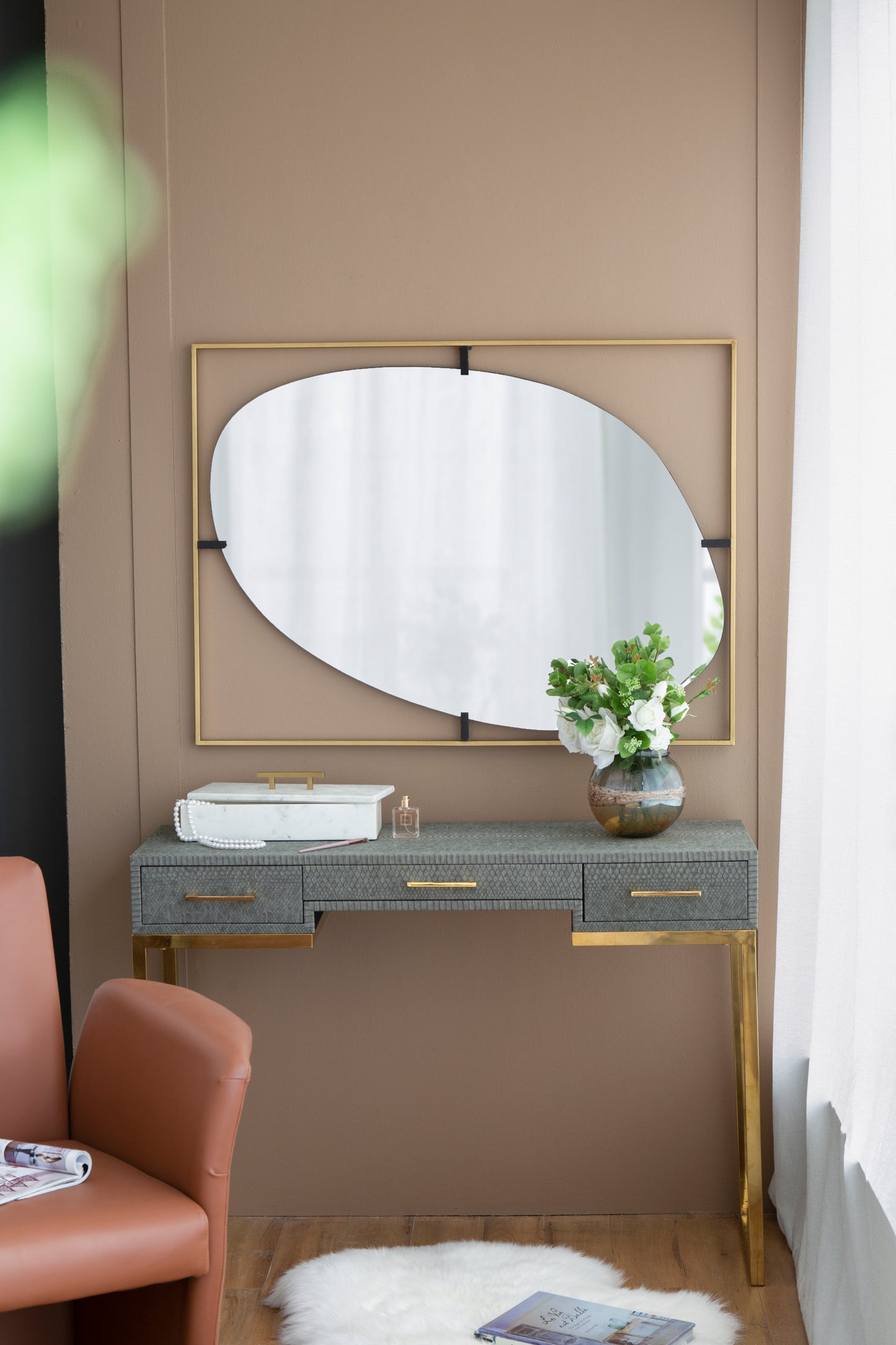 Ghivi Contemporary Poppy Framed Mirror