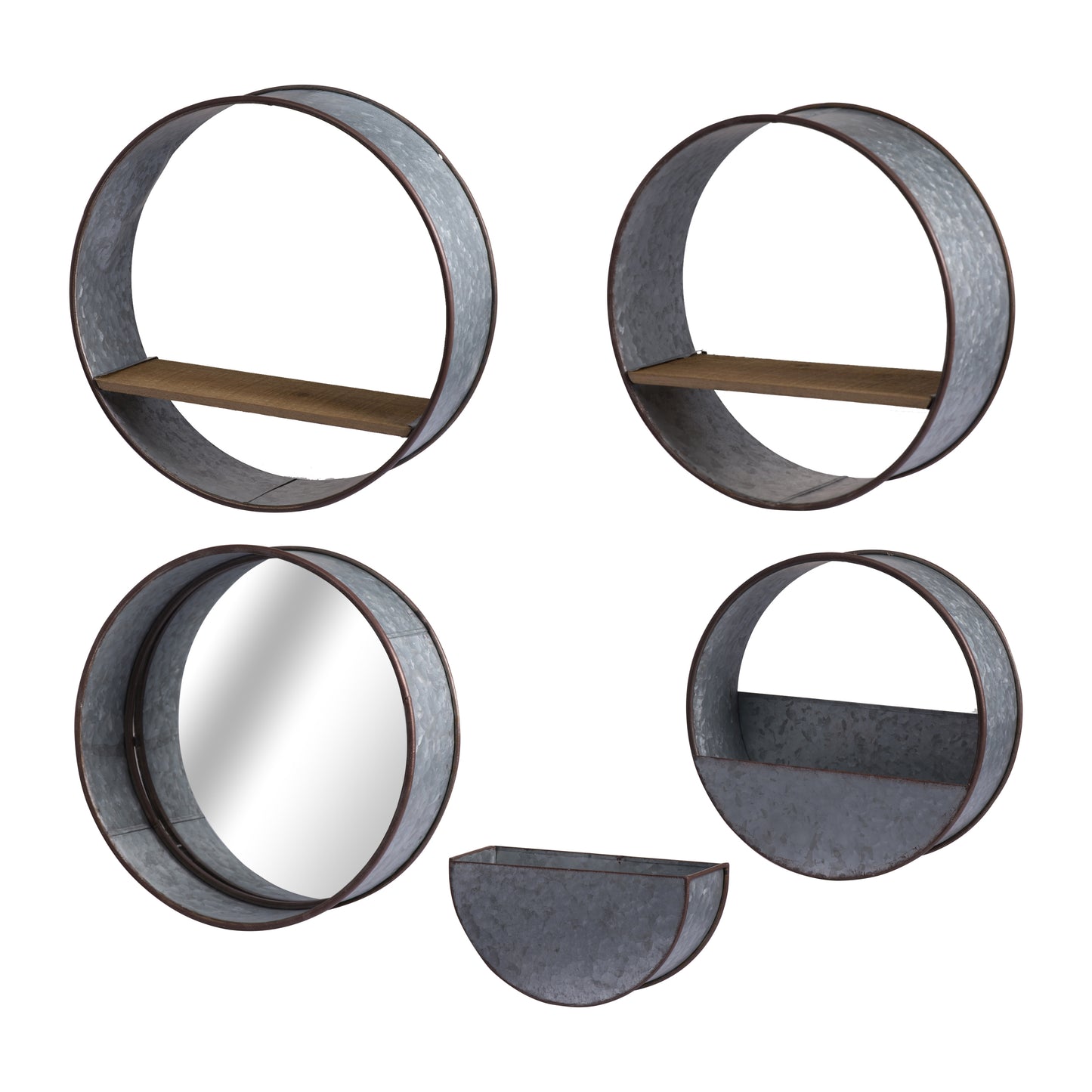 Jiron Industrial Round Metal Planter