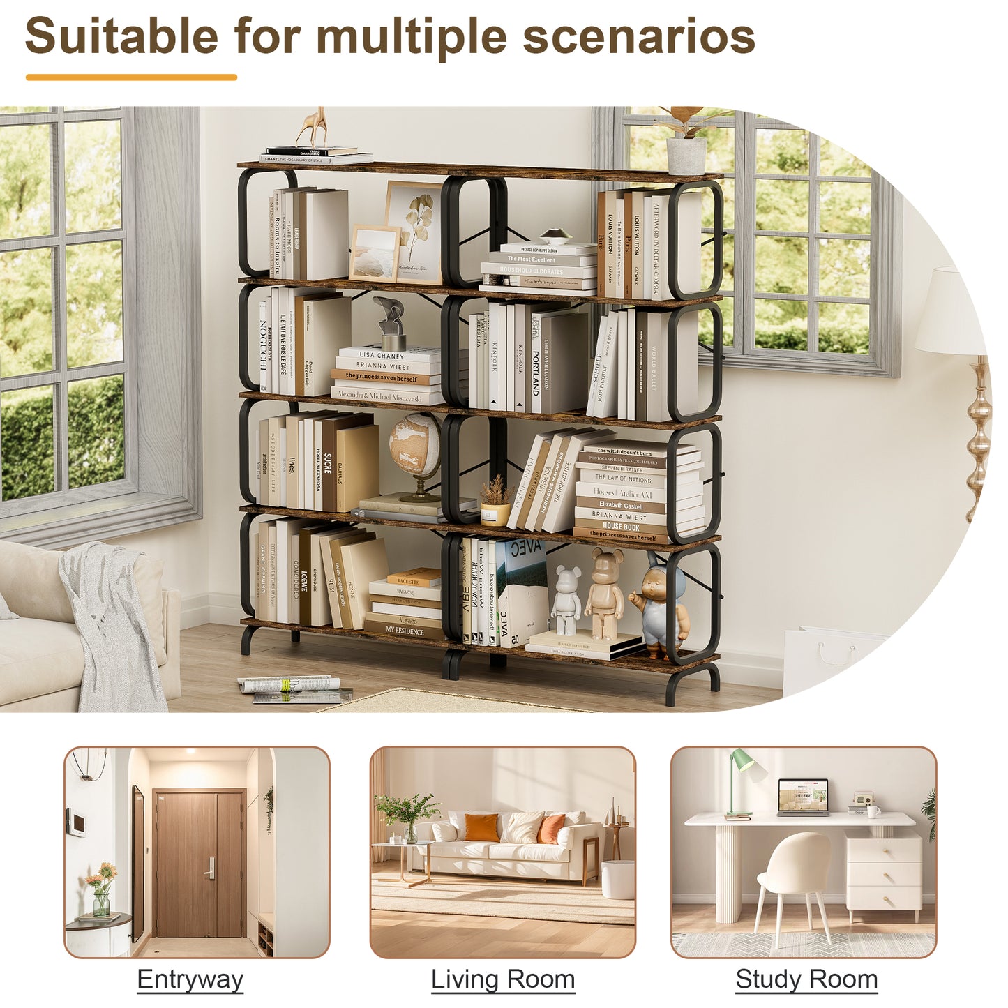 Bartholomew Industrial Open Bookshelf Frame