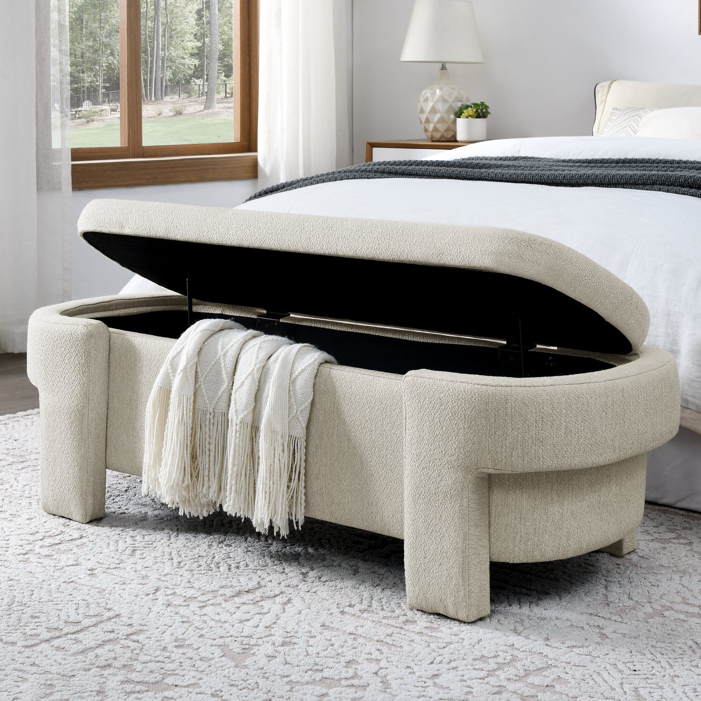 Centerville Contemporary Linen Storage Bench