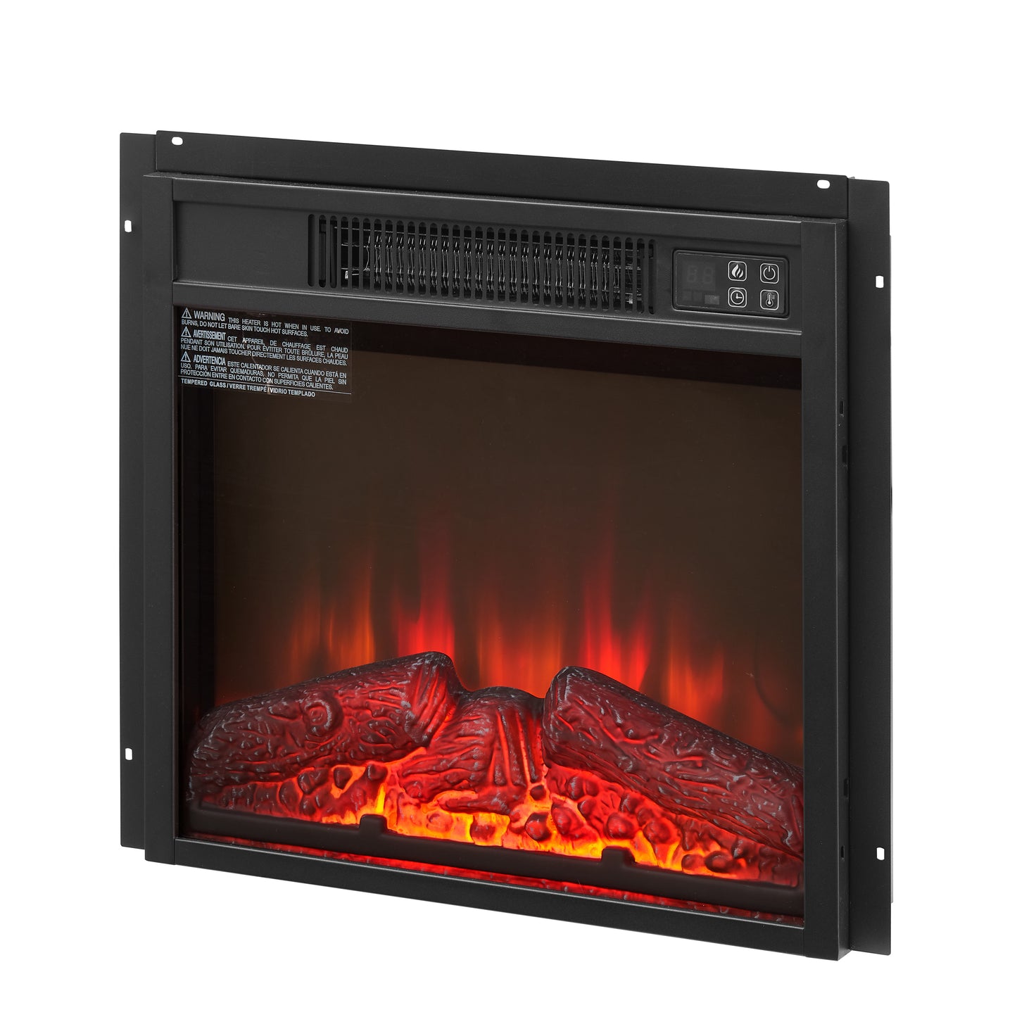 Justo Contemporary Velvet Electric Fireplace Insert