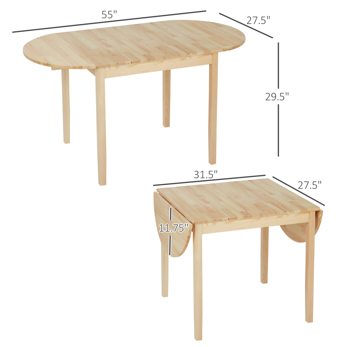 Calista Craftsman Natural Solid Drop Table