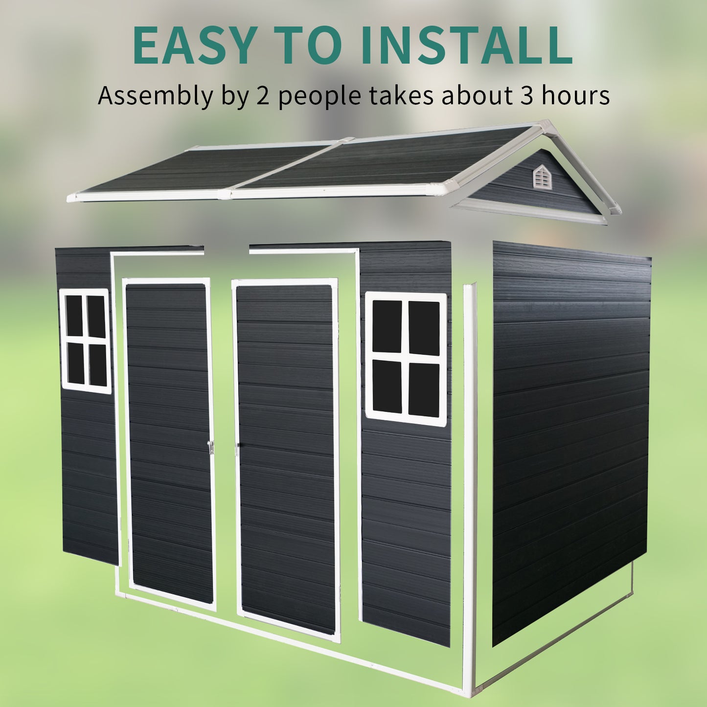 Elmcrest Modern Carbon Garden Shed