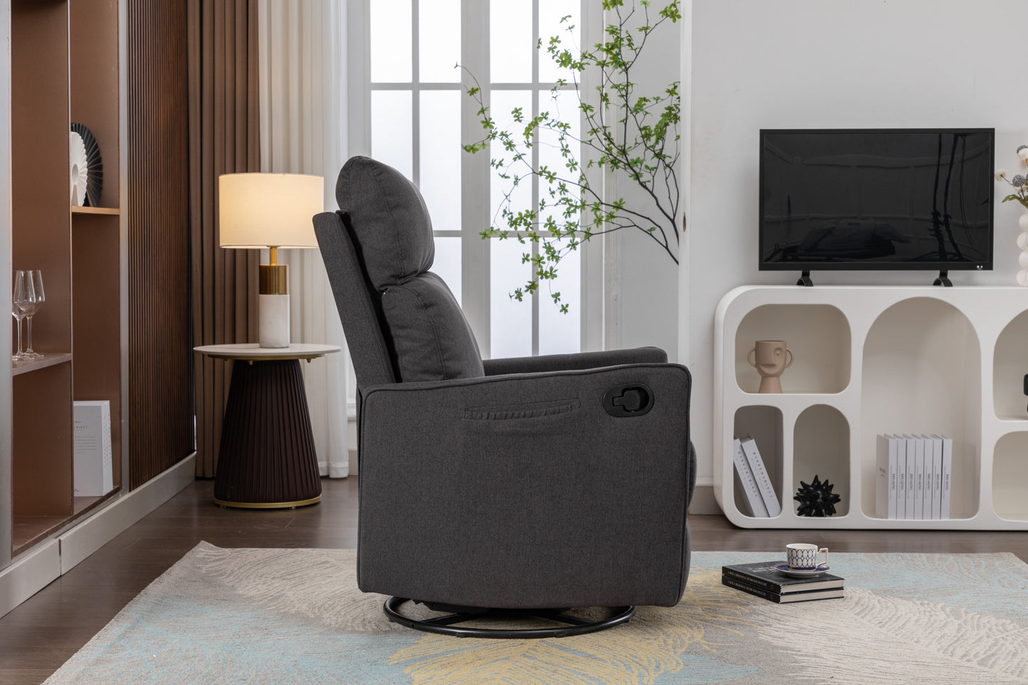 Amity Modern Cotton Linen Rocking Chair