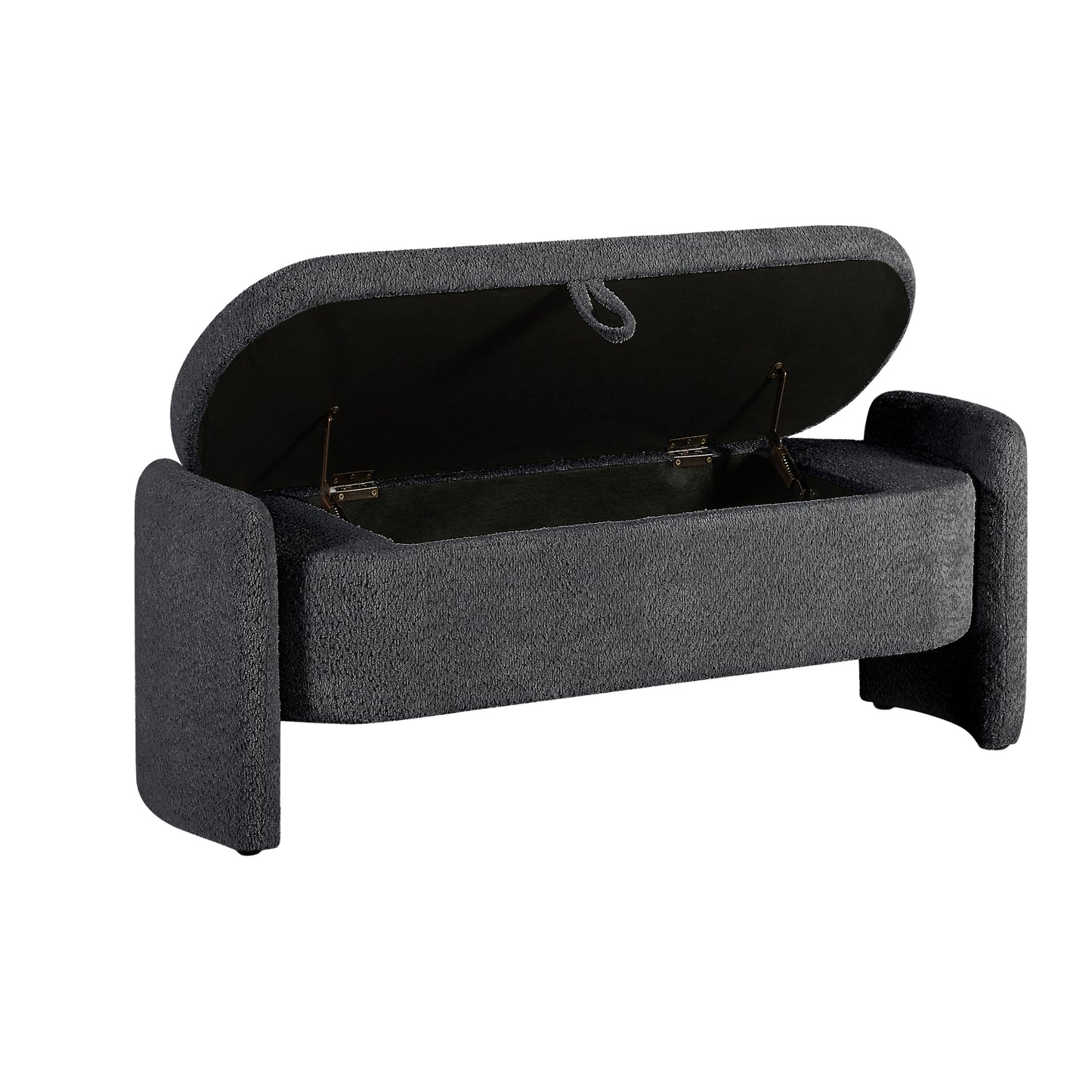 Kingsly Modern Oval Storage Fleece Ottoman