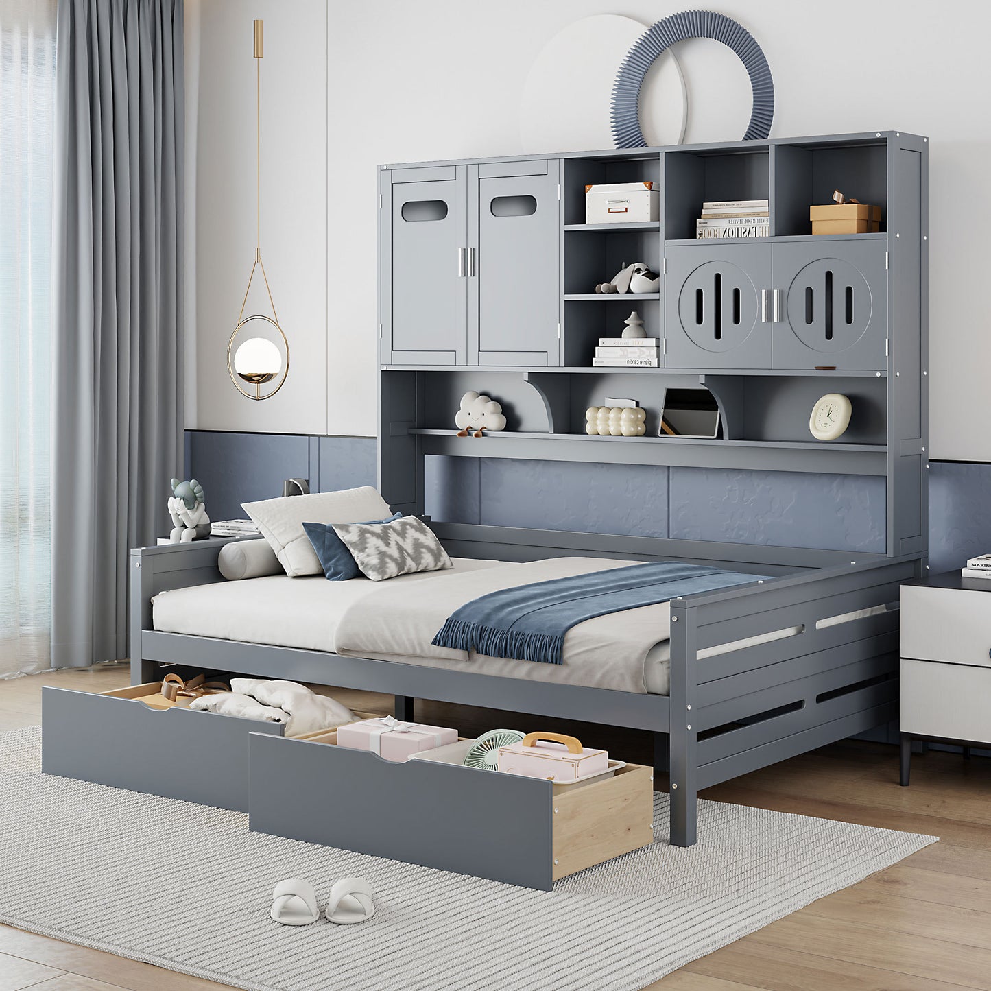 Bartholomew Modern Wooden Storage Daybed