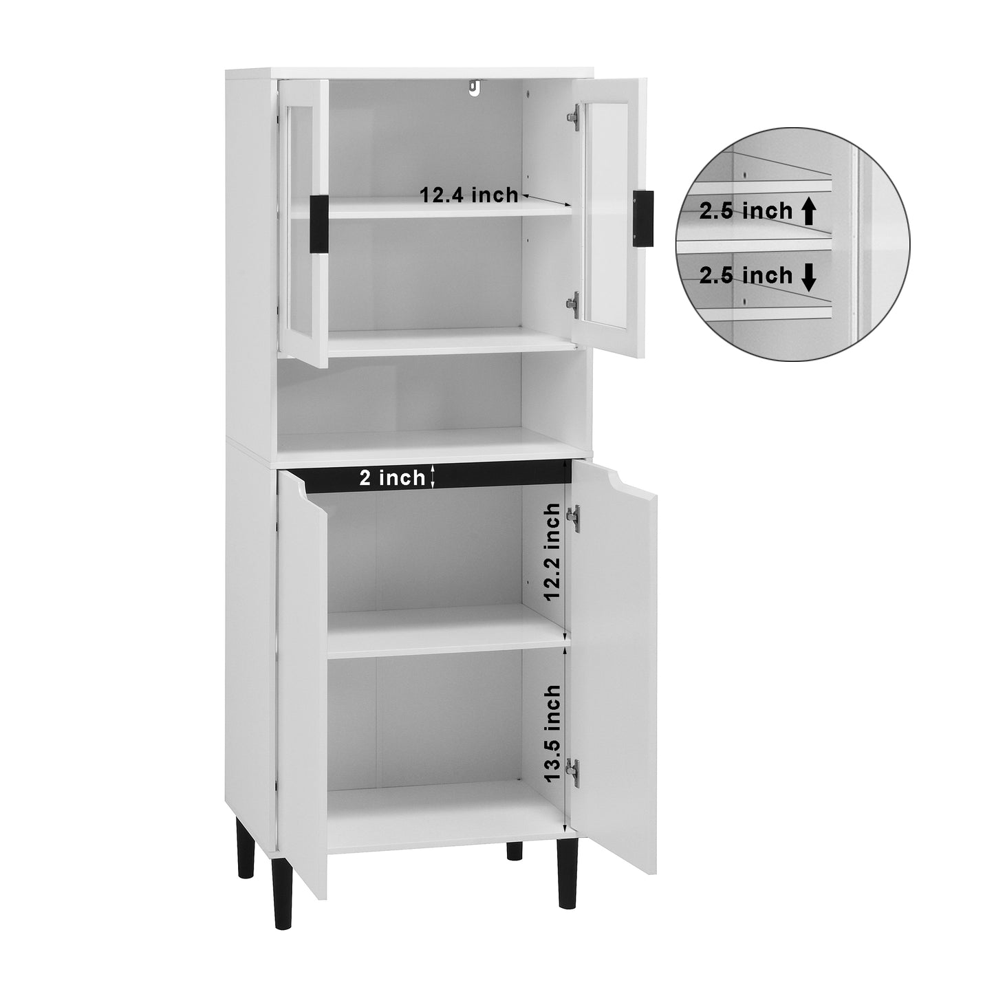 Calista Modern Tempered Glass Storage Cabinet