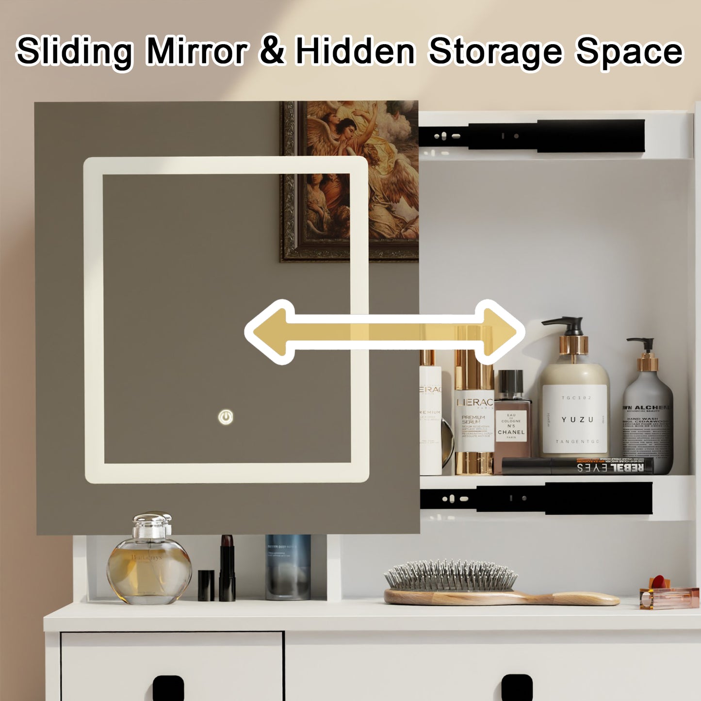 Westport Modern Desk with Sliding Mirror