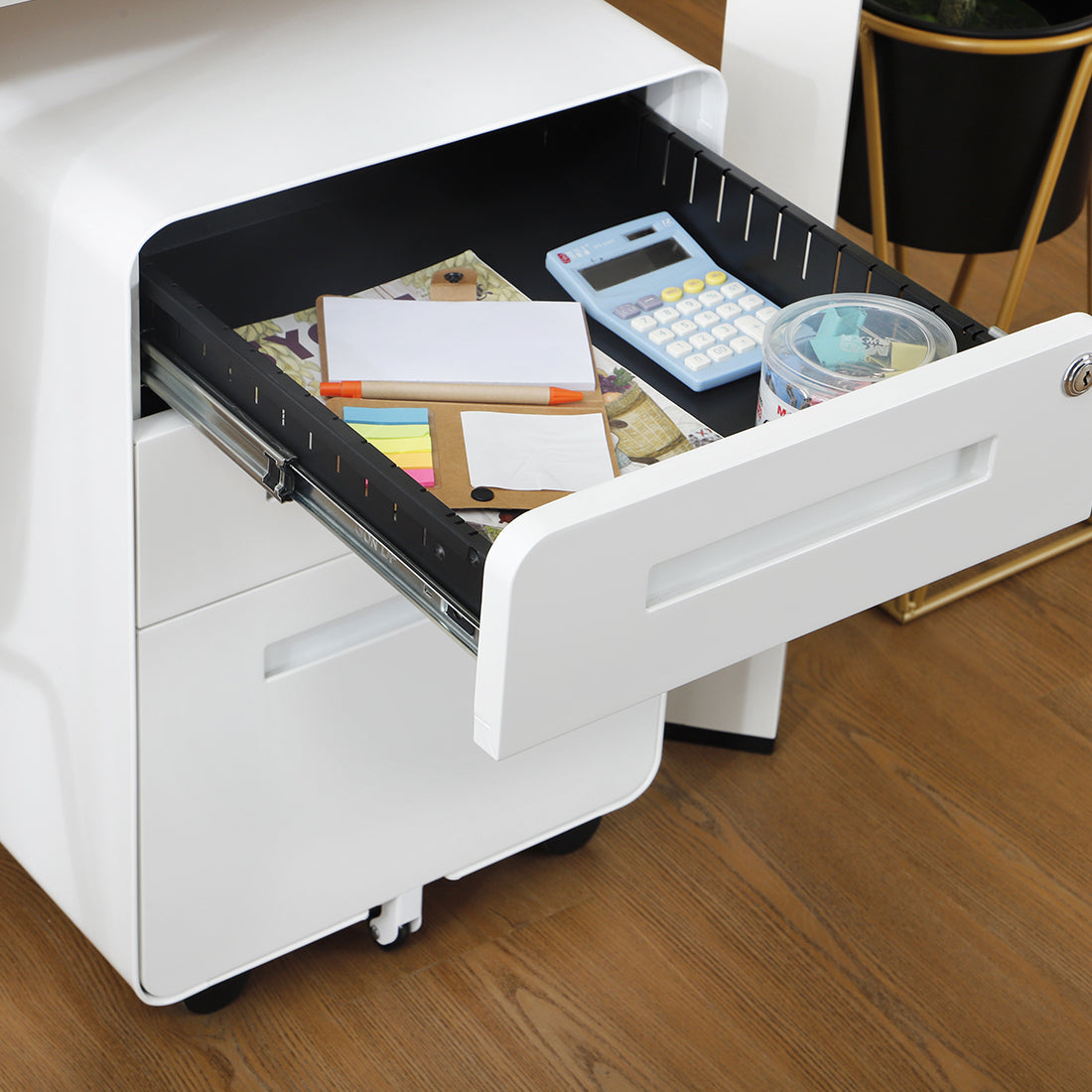 Warmsprings Modern Mobile File Cabinet White