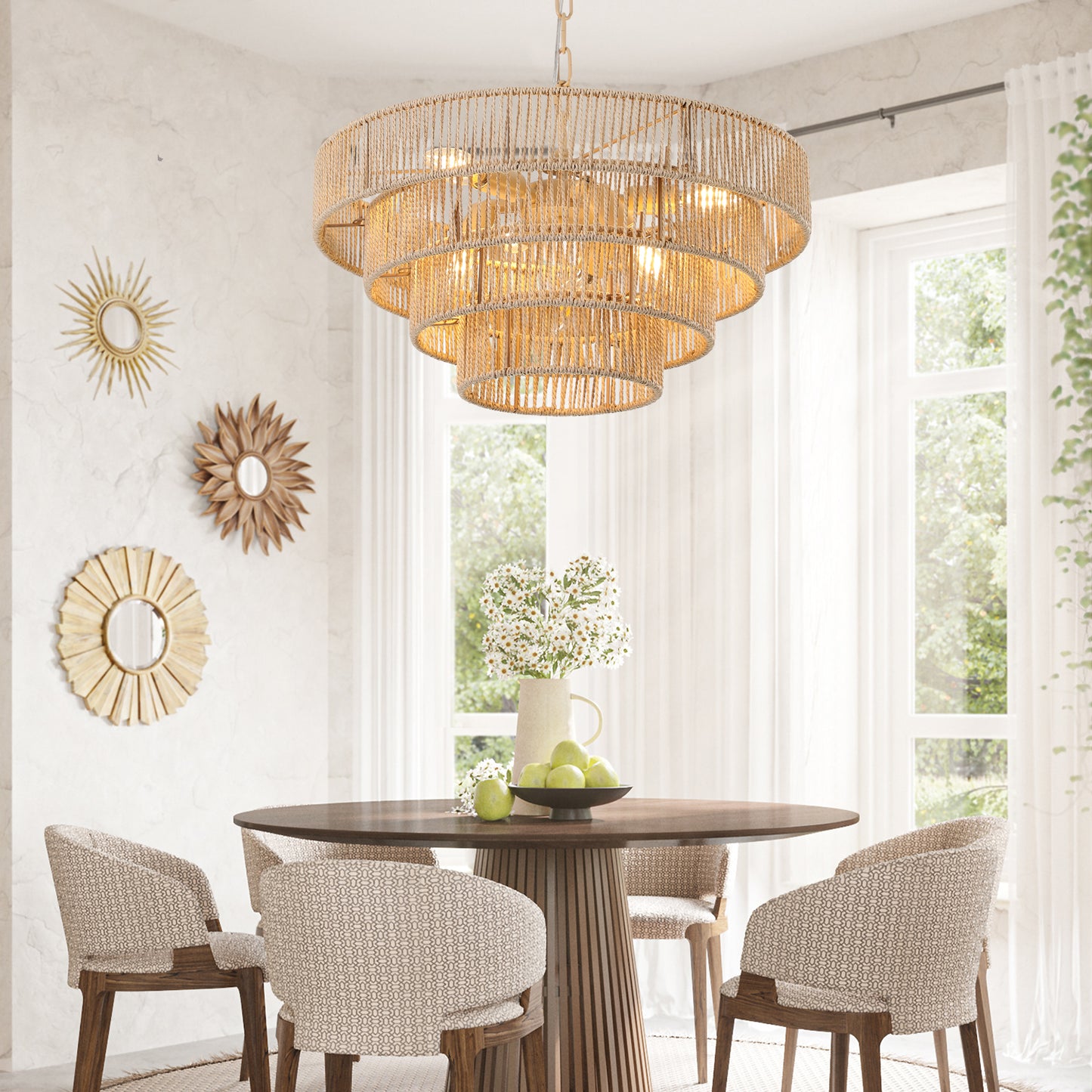 Fitch Modern Rattan Pendant Light