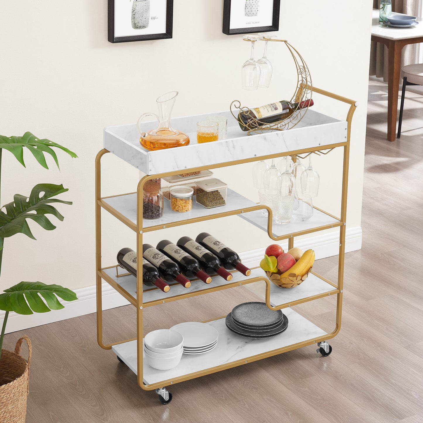 Emery Modern Retro Wine Serving Cart