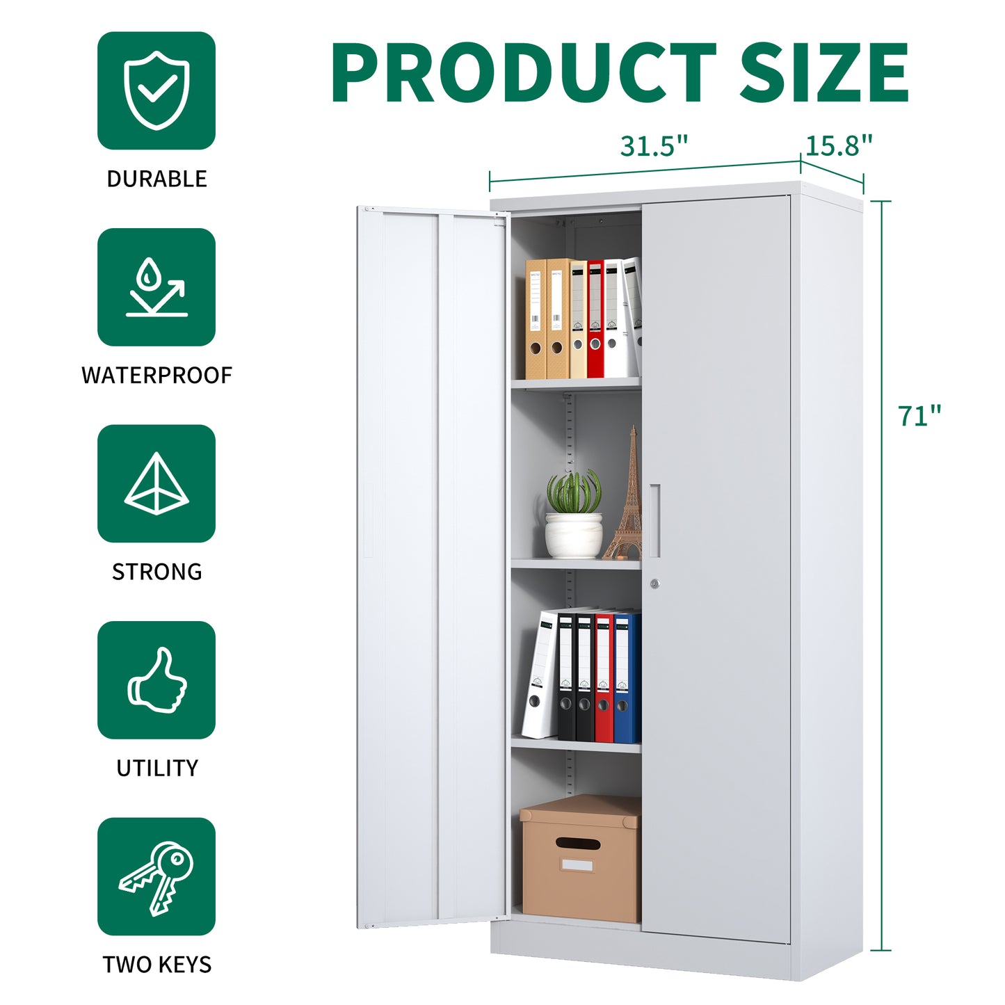Westport Modern Metal Storage Cabinet