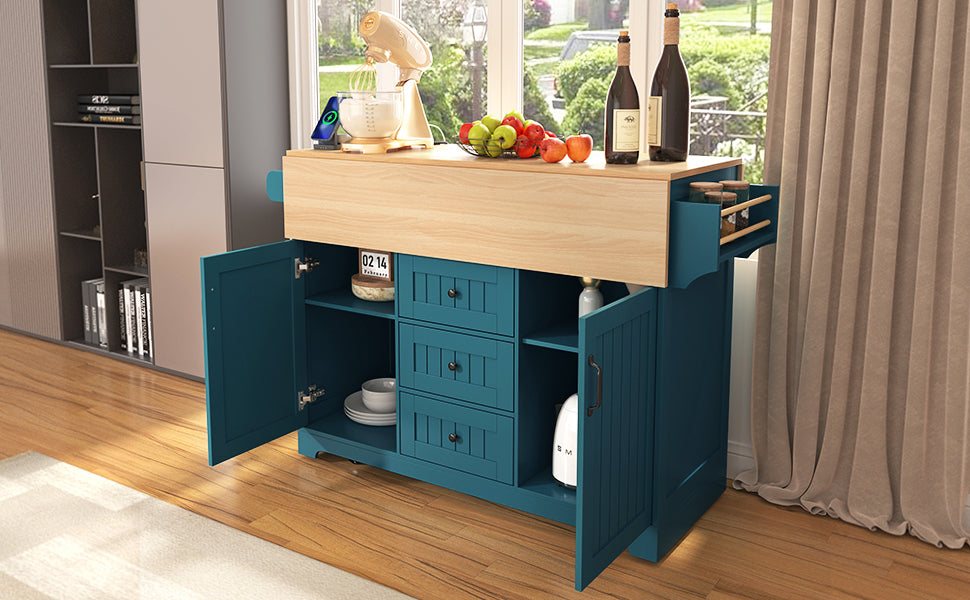 Cleo Modern Rolling Kitchen Cart