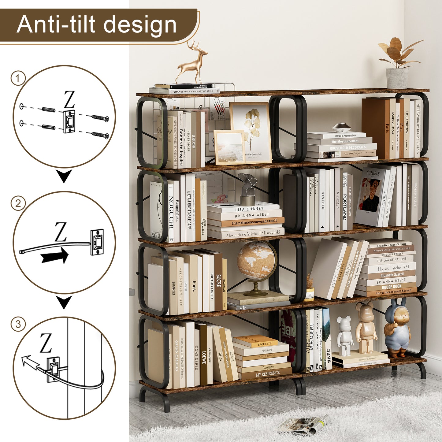 Bartholomew Industrial Open Bookshelf Frame