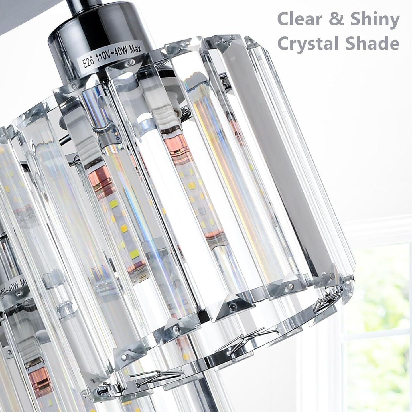Eda Contemporary Crystal Flush Ceiling Light