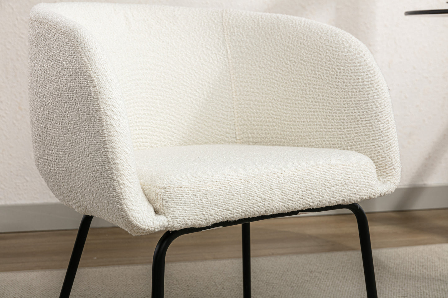 Emery Modern Boucle Fabric Dining Chair
