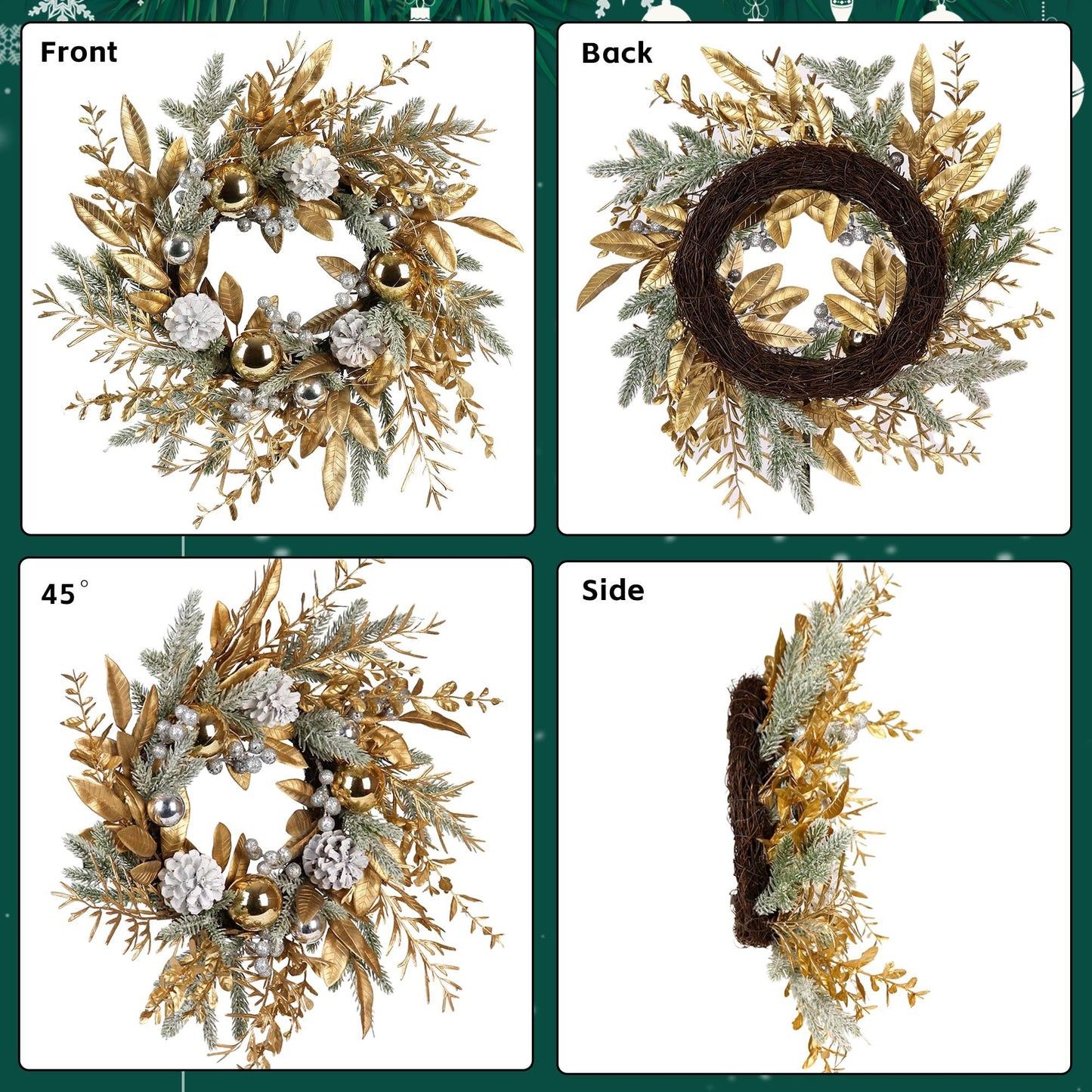 Fitch Contemporary Lights Christmas Wreath