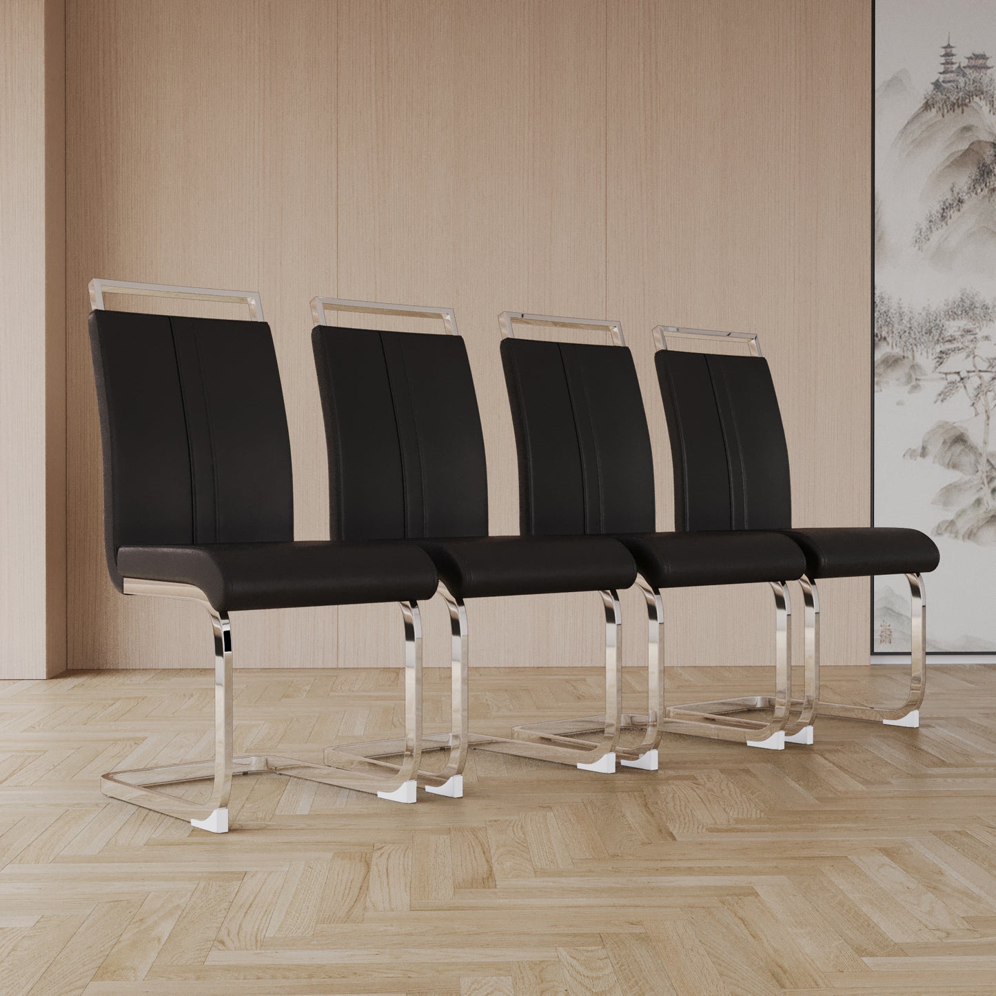 Lula Modern C-shaped PU Leather Chairs
