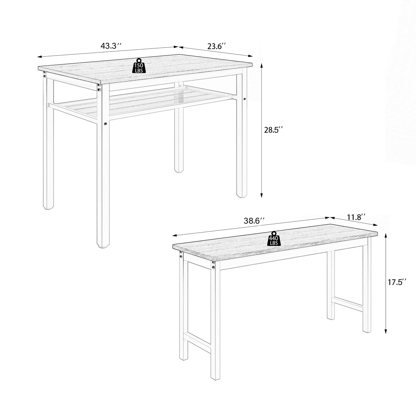 Warmsprings Modern Farmhouse Kitchen Table Set