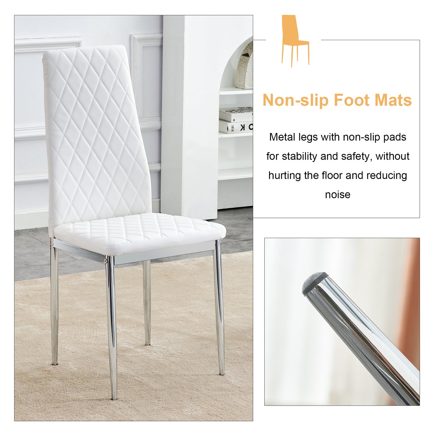 Jiron Modern Grid High-Back Chair Set