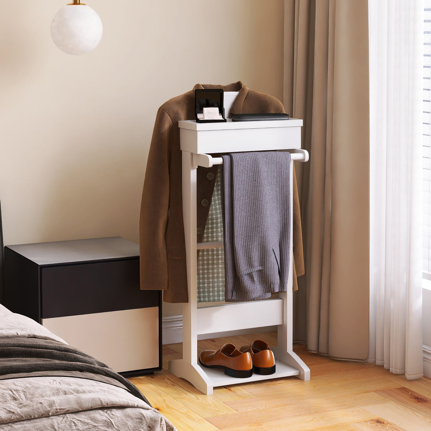 Somerset Modern Portable Garment Rack with Storage Organizer