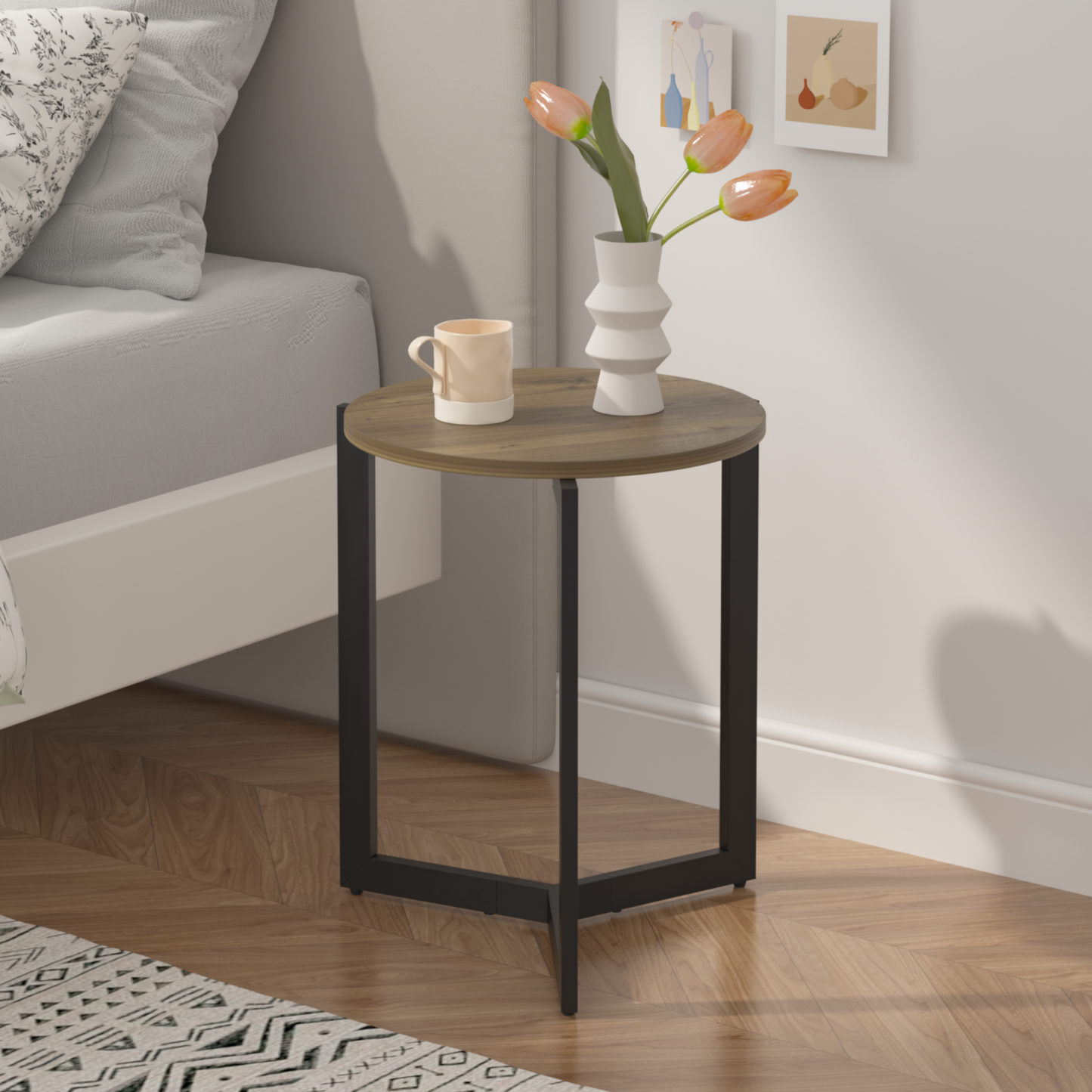 Bartholomew Modern Round Metal Accent Table