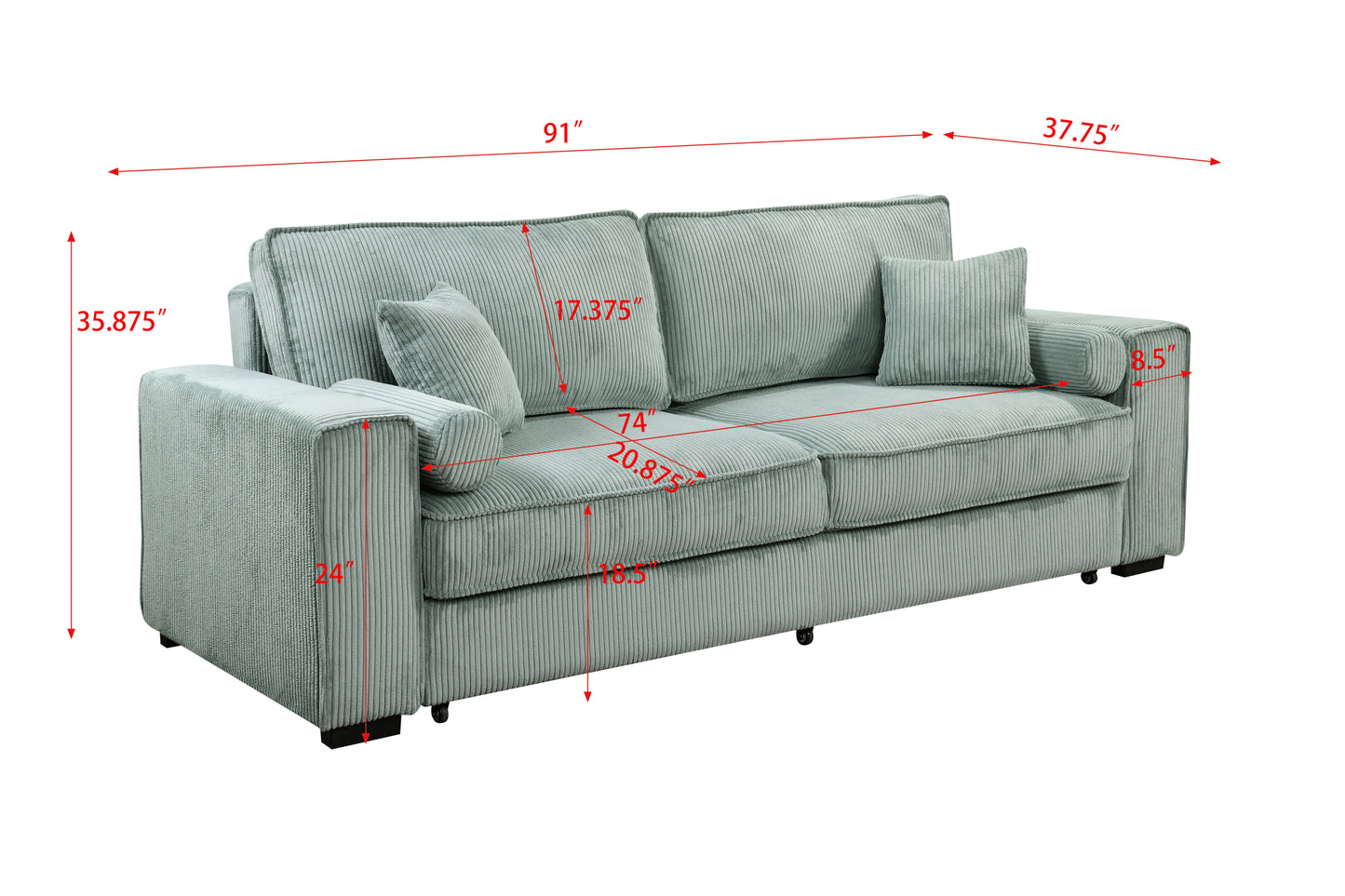 Marites Modern Upholstered Couch Sofa