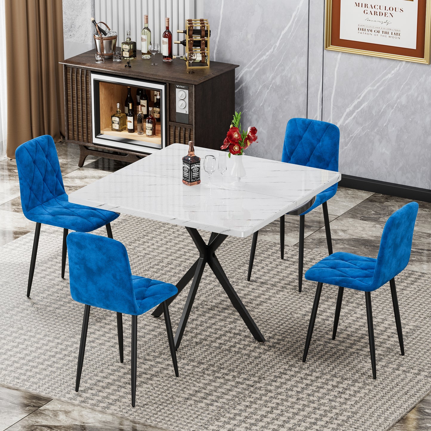 Westport Modern Velvet Upholstered Dining Chairs
