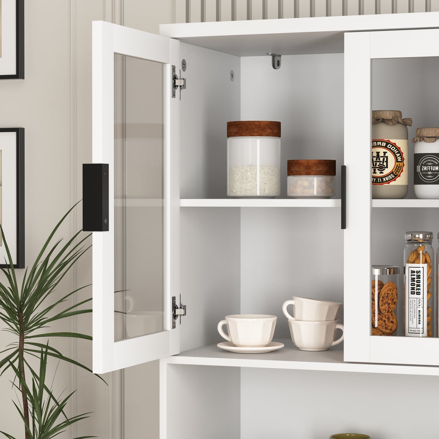 Calista Modern Tempered Glass Storage Cabinet
