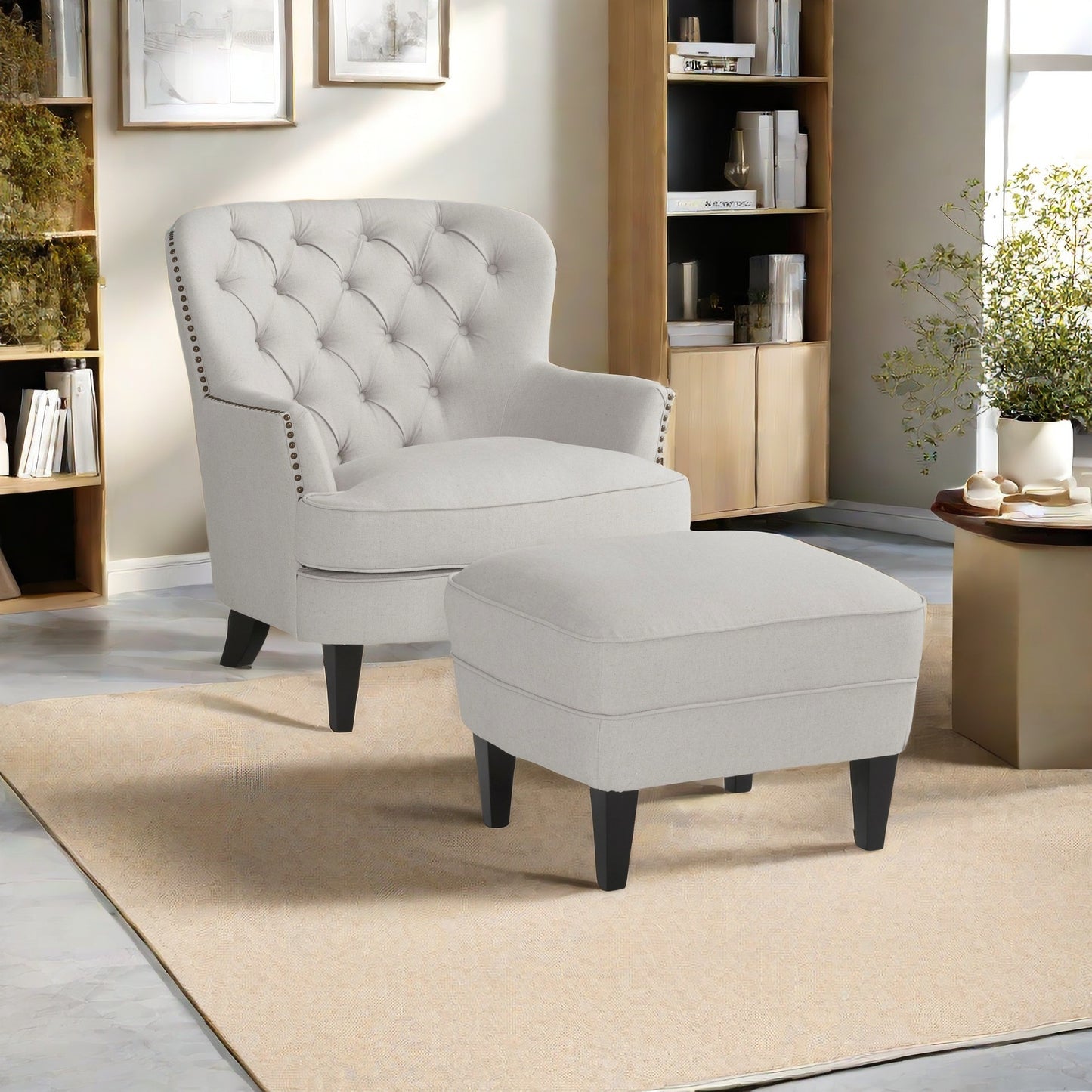 Justo Traditional Upholstered Fabric Club Chair