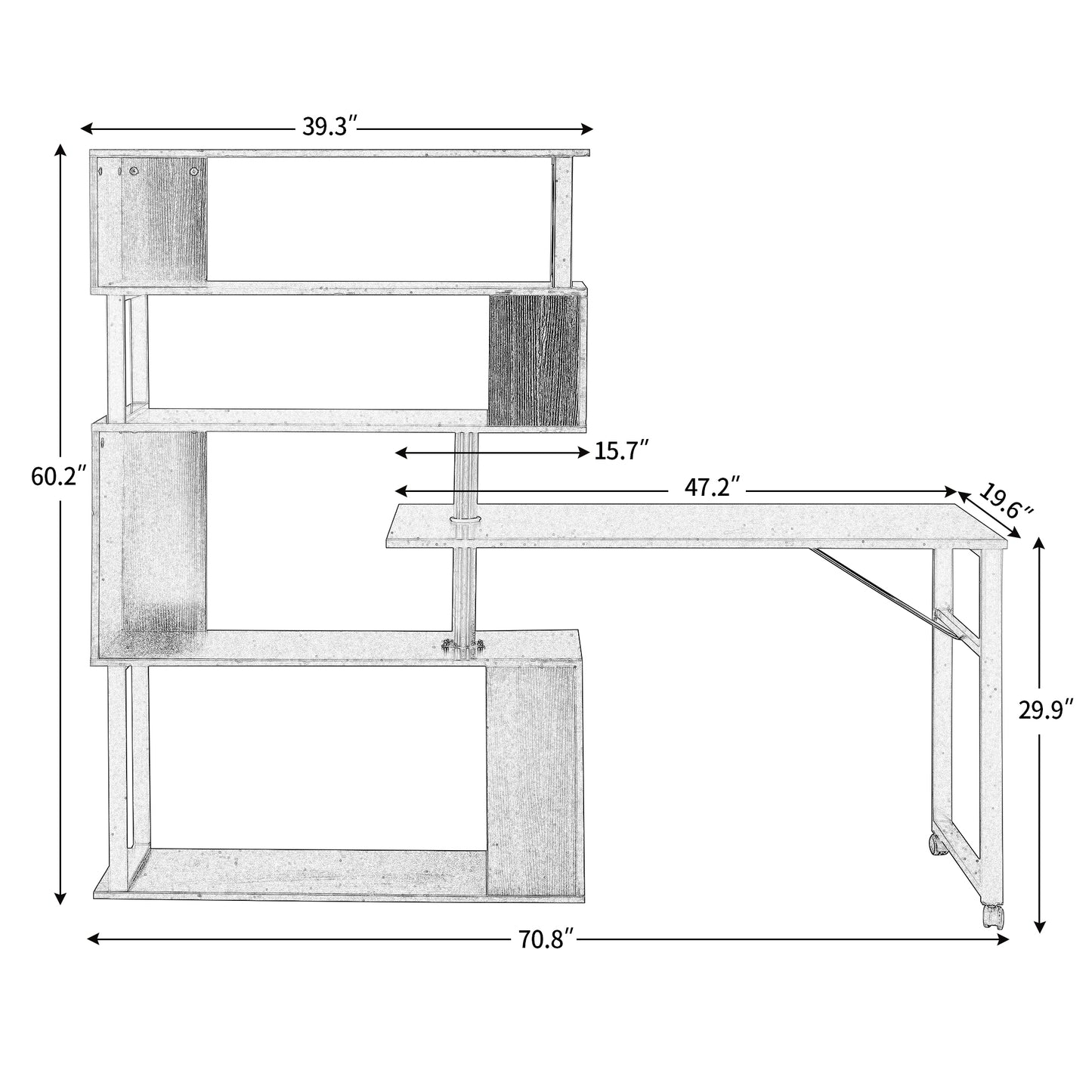 Somerset Modern Tiger L-Shaped Office Desk