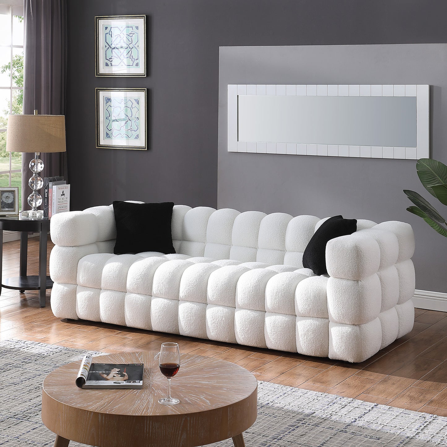 Silverleaf Contemporary Marshmallow Boucle Sofa