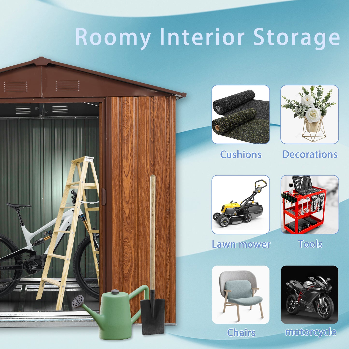 Calista Industrial Outdoor Metal Storage Shed
