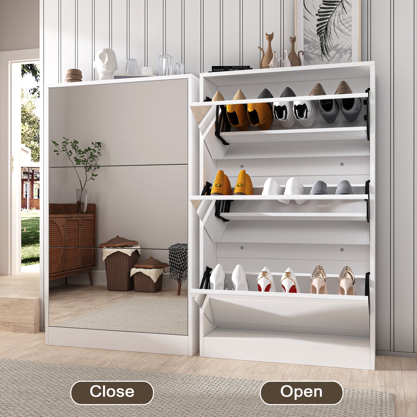 Somerset Modern Shoe Cabinet Organizer