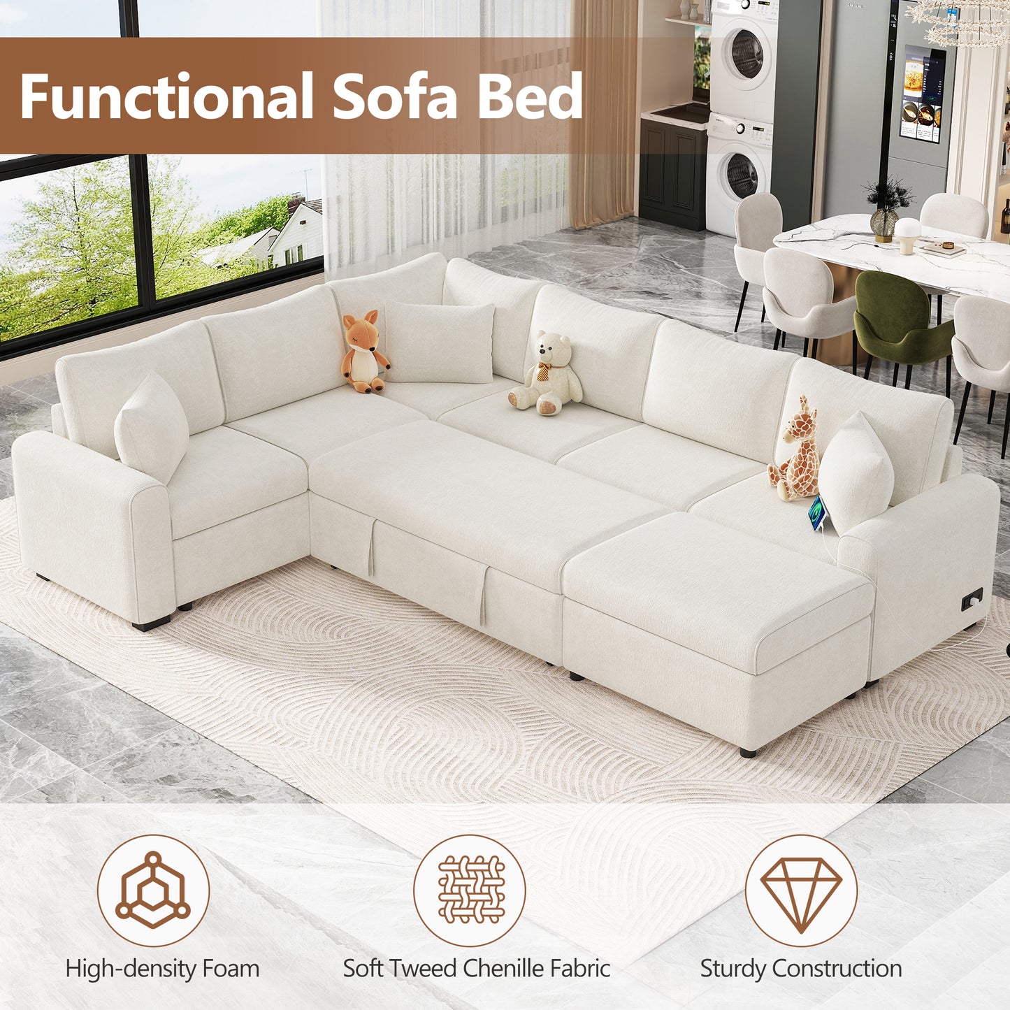 Westport Modern Sectional Sofa Sleeper