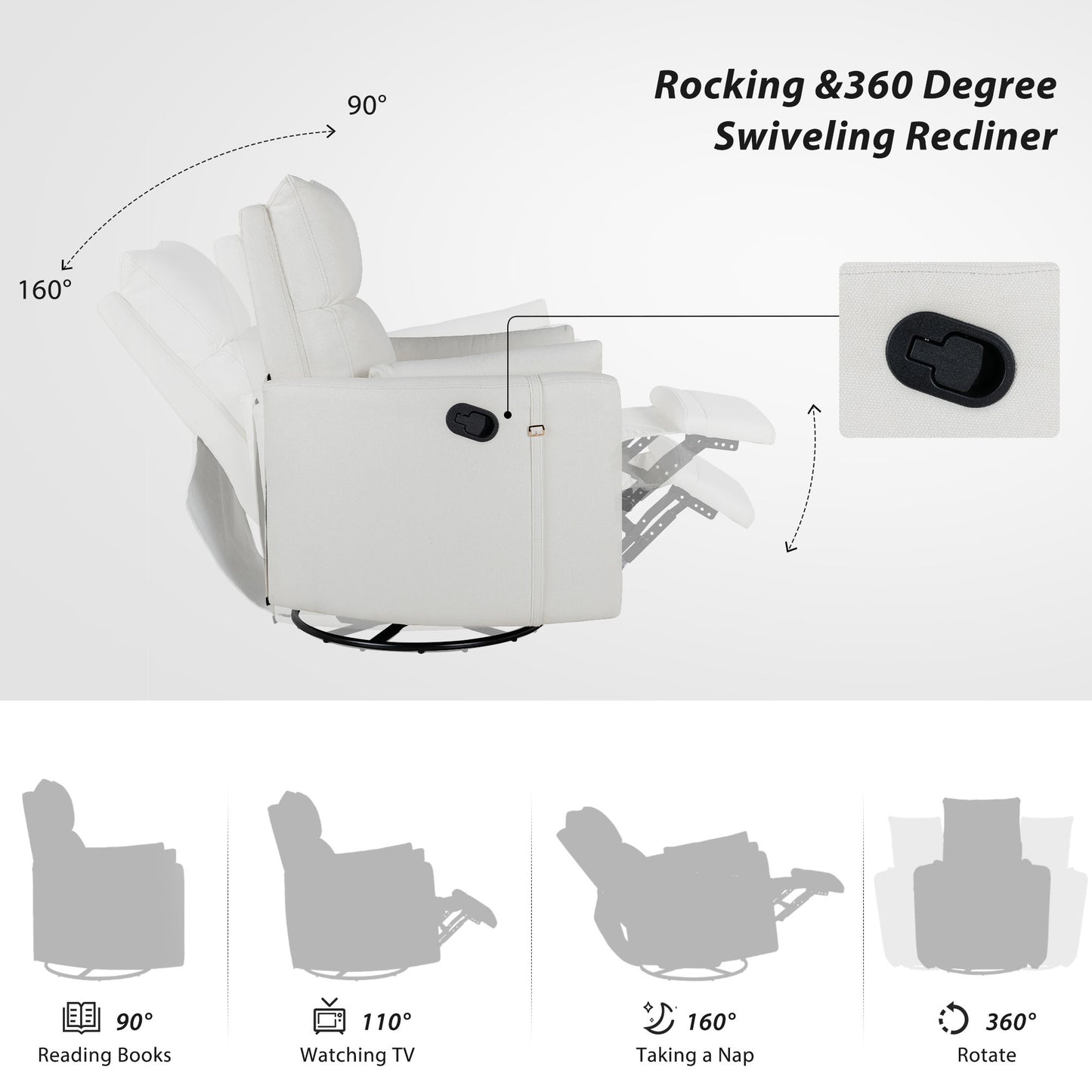 Westport Contemporary Swivel Rocker Recliner