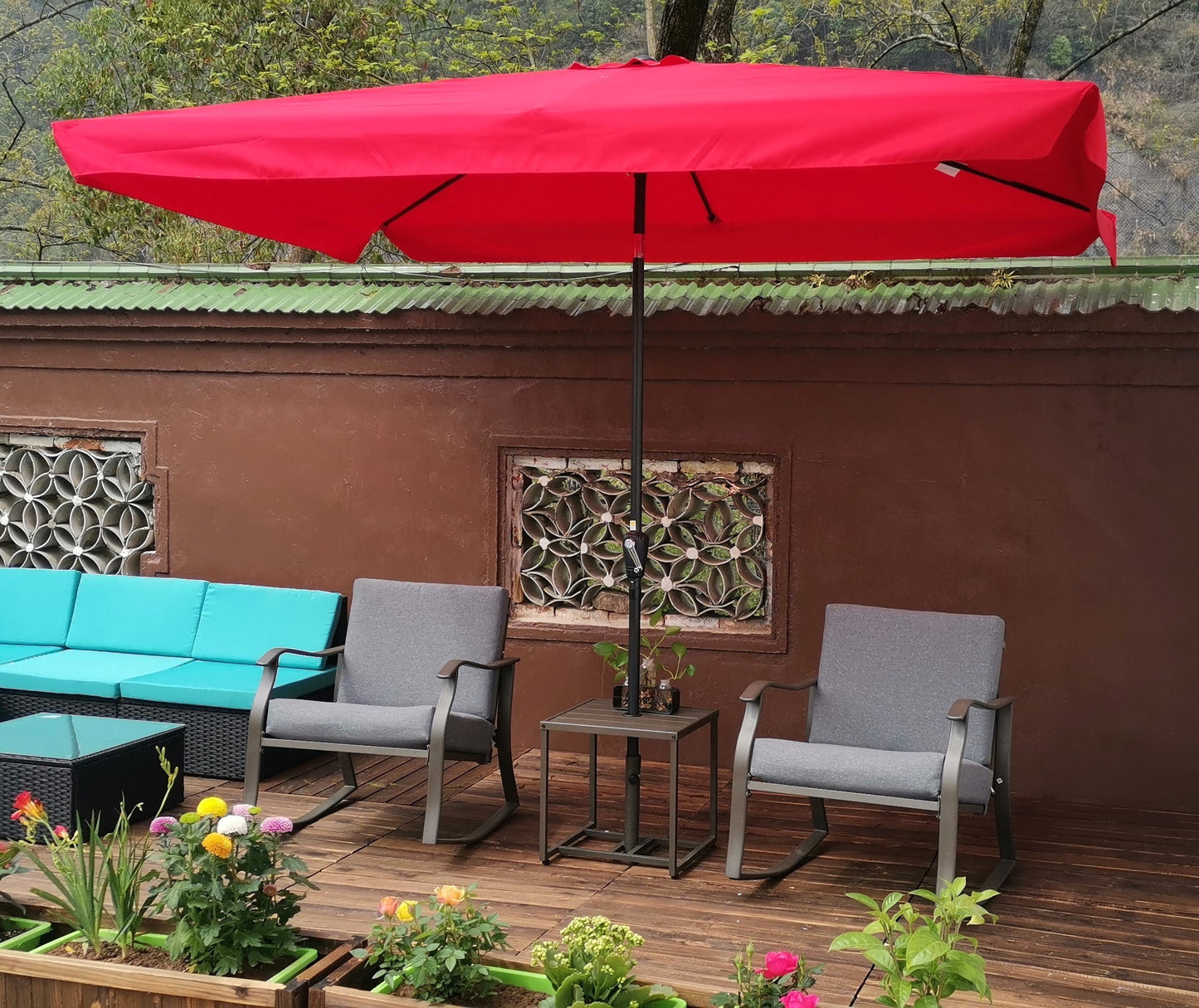 Fremont Modern Crank Tilt Patio Umbrella