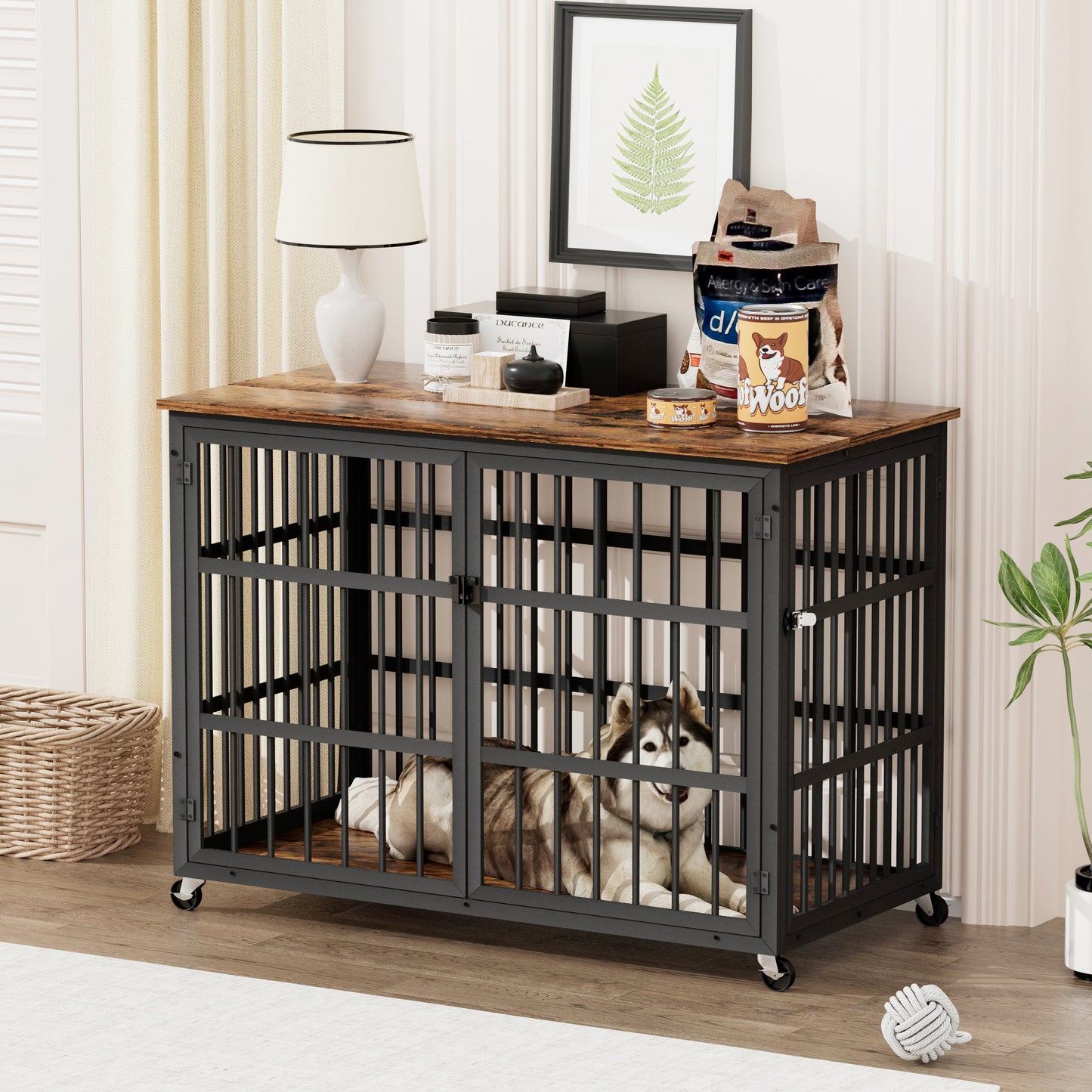 Fitch Industrial Iron Rustic Dog Crate
