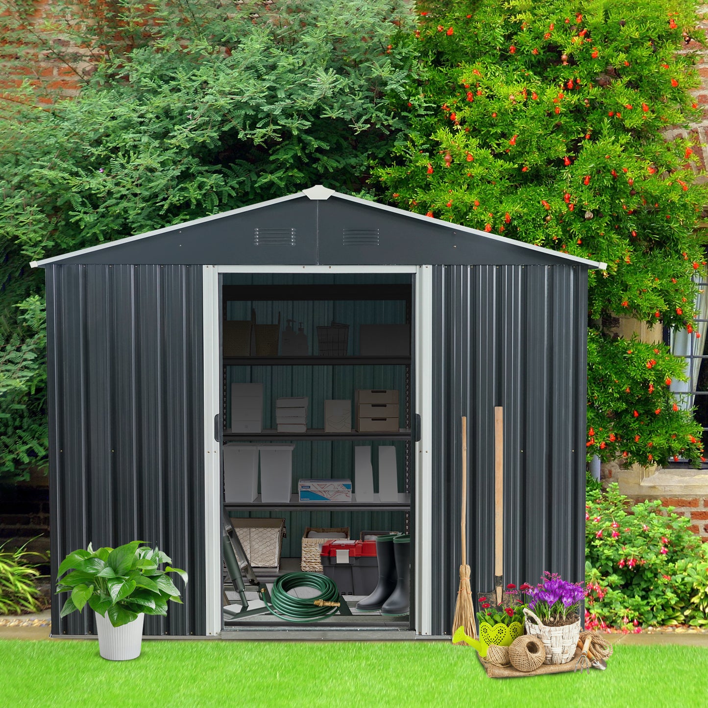 Niles Industrial Metal Storage Shed