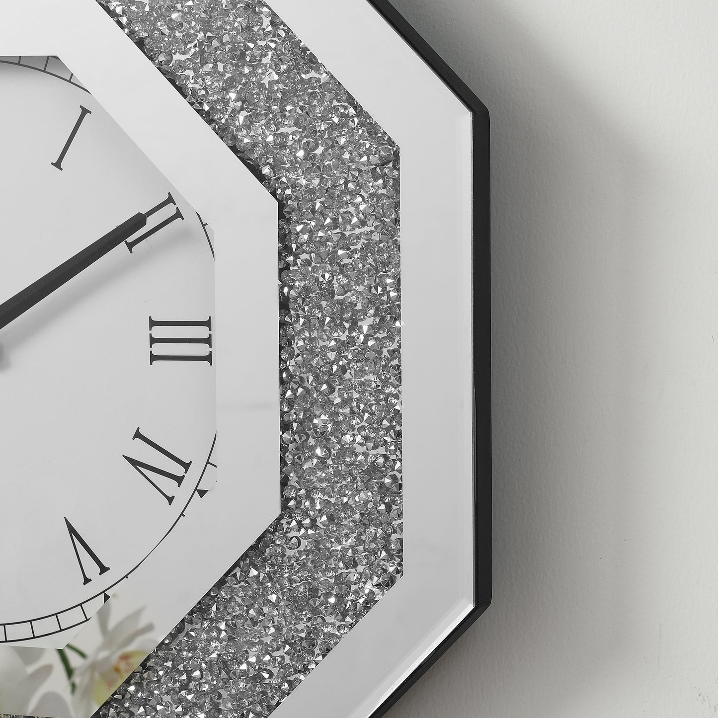 Eda Contemporary Mirror Gemstone Wall Clocks