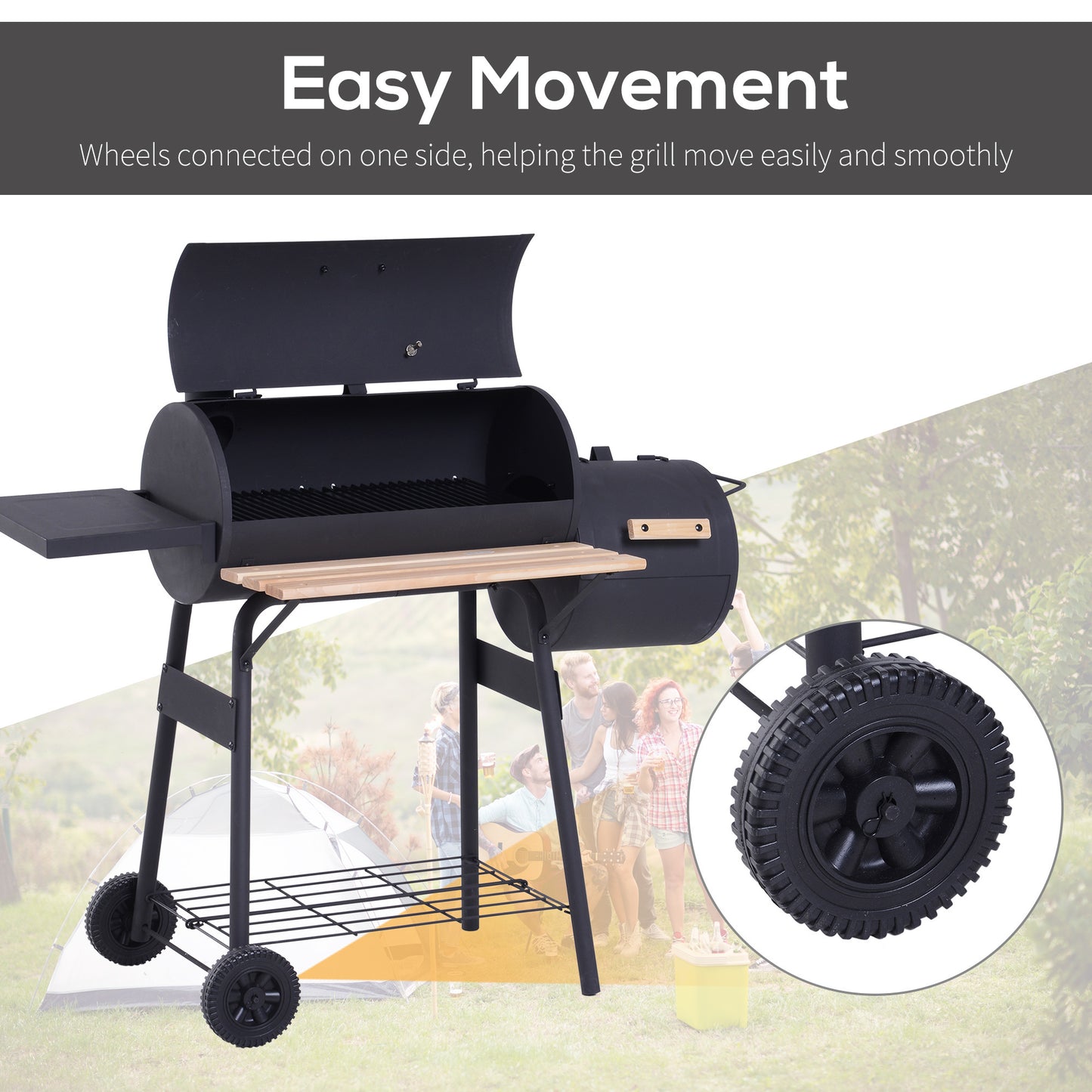 Cleo Industrial Charcoal BBQ Grill Combo